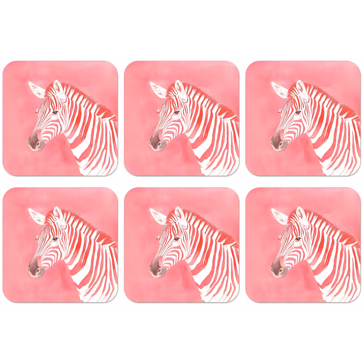 Zebra - Pink - Verf onderzetter kurk middel -zkaufland3dotto