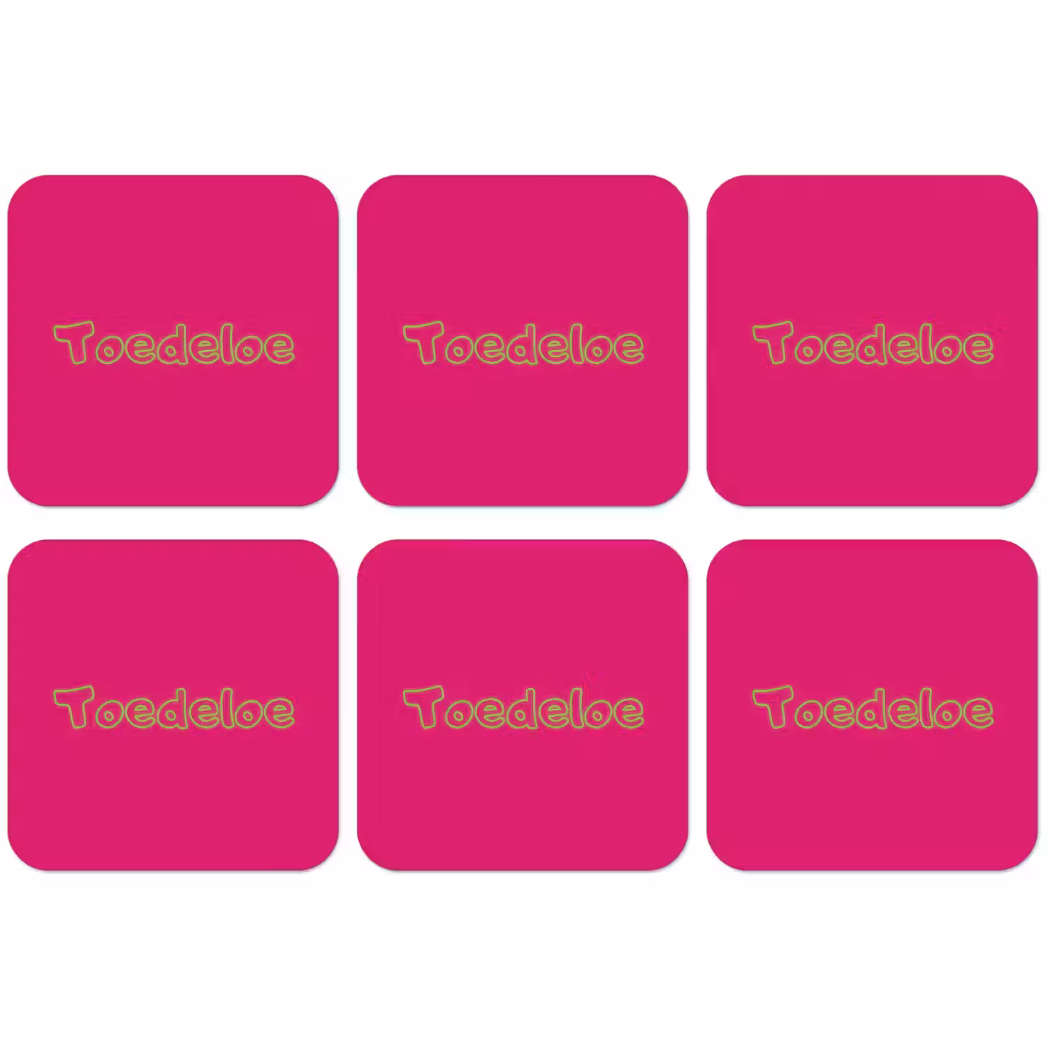 Toedeloe - Groen - Roze onderzetter kurk middel -zkaufland3dotto