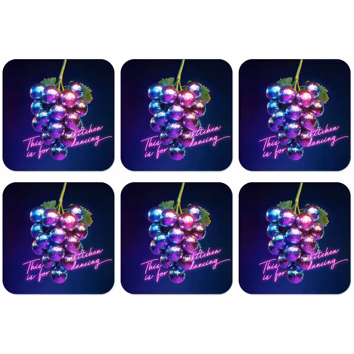 Quote - Neon - Disco - Druiven onderzetter kurk middel -zkaufland3dotto
