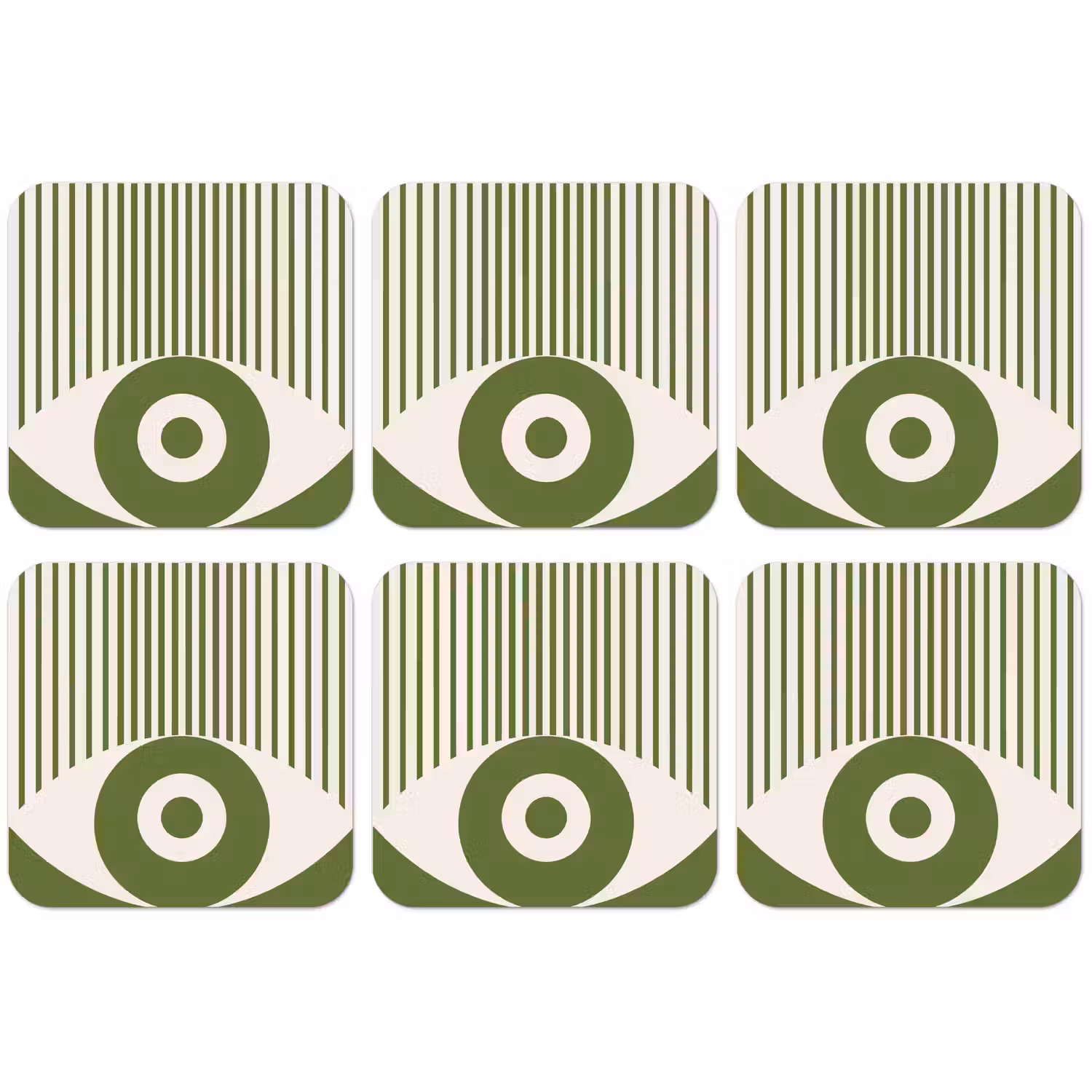 Abstract - Oog - Strepen - Modern - Groen onderzetter kurk middel -zkaufland3dotto
