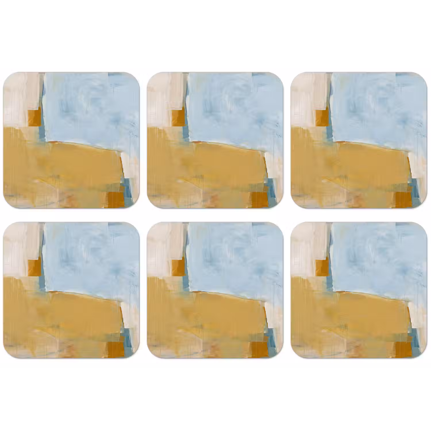 Abstract - Kleuren - Kunst - Modern - Blauw onderzetter kurk middel -zkaufland3dotto