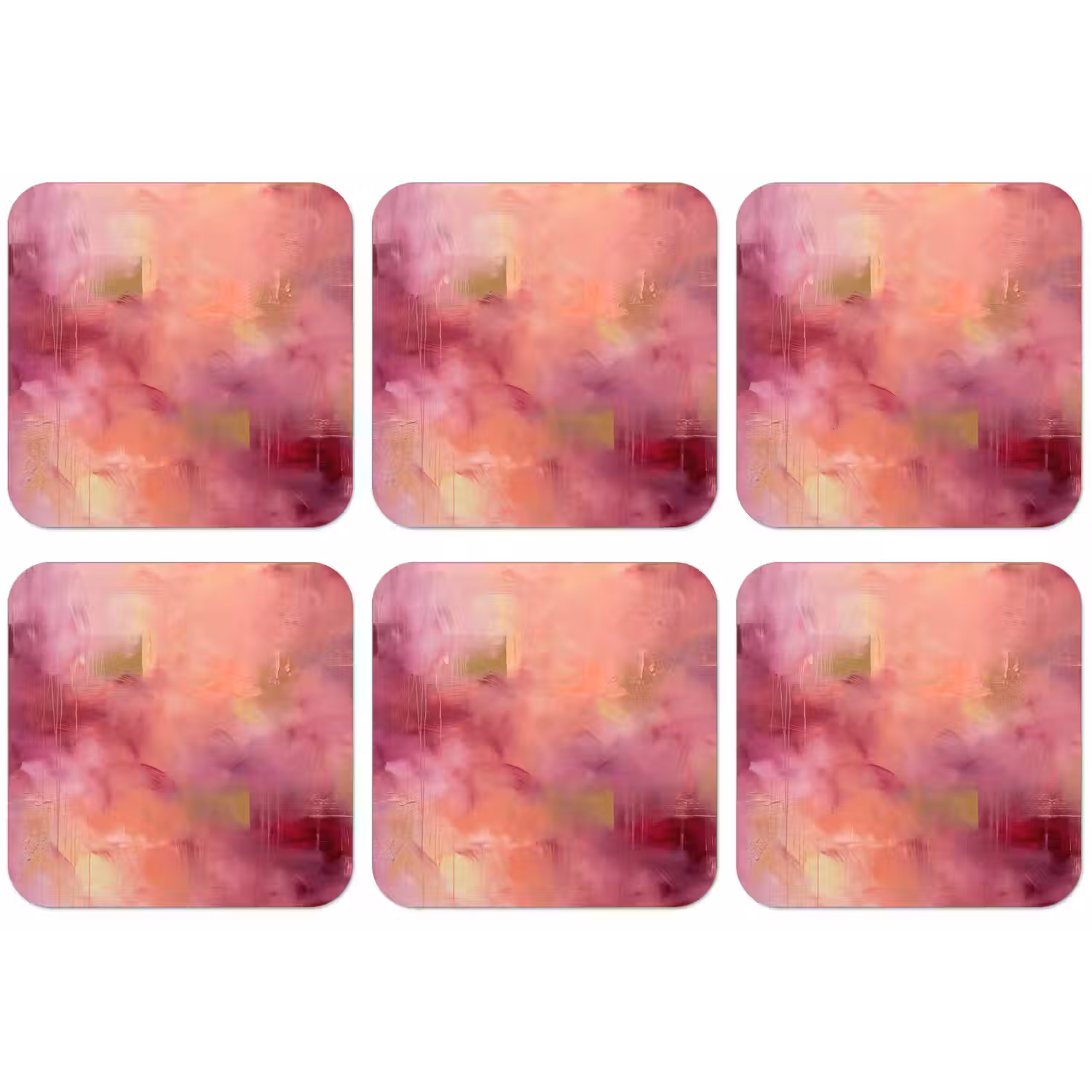 Abstract - Kleuren - Modern - Roze - Paars onderzetter kurk middel -zkaufland3dotto