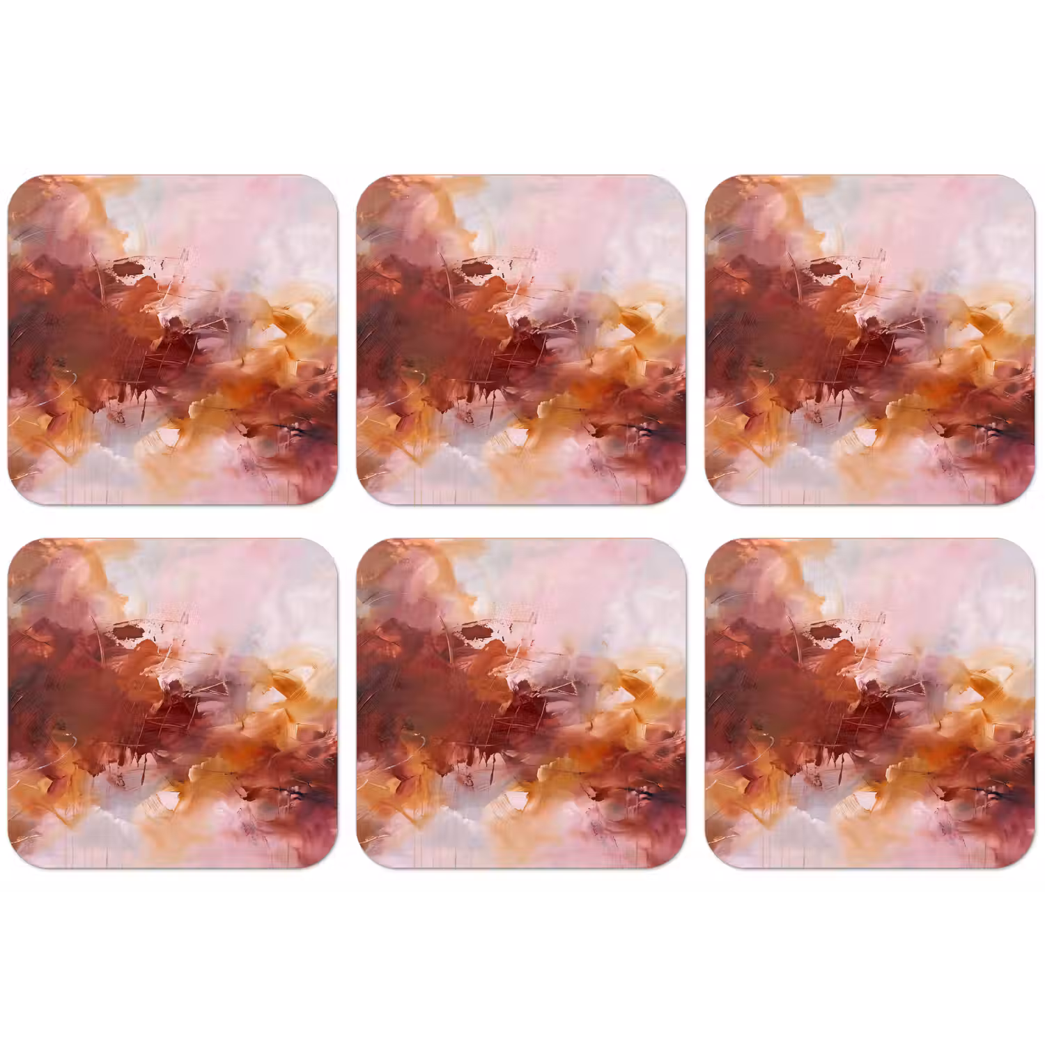Abstract - Kleurrijk - Kunst - Modern - Roze-Rood onderzetter kurk middel -zkaufland3dotto