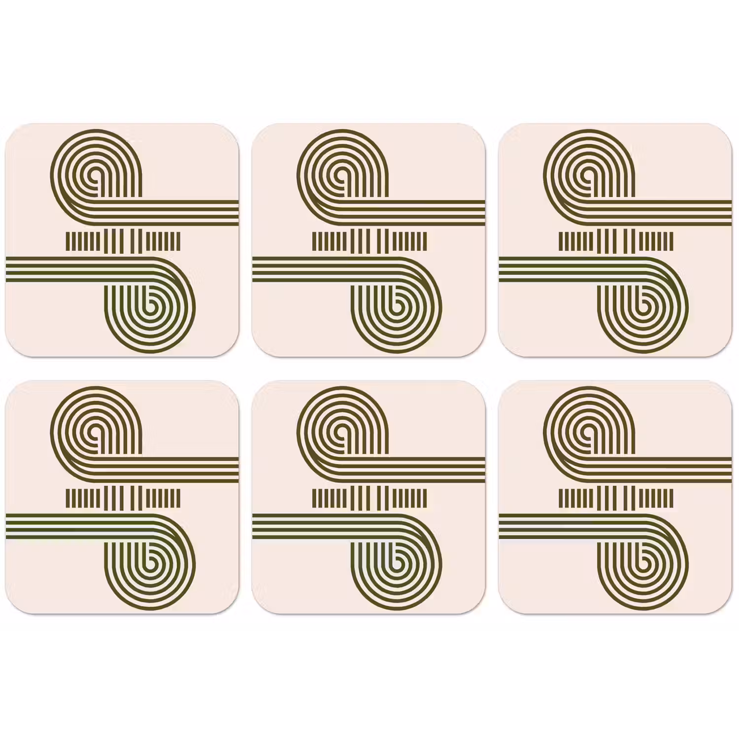 Abstract - Vormen - Modern - Groen onderzetter kurk middel -zkaufland3dotto