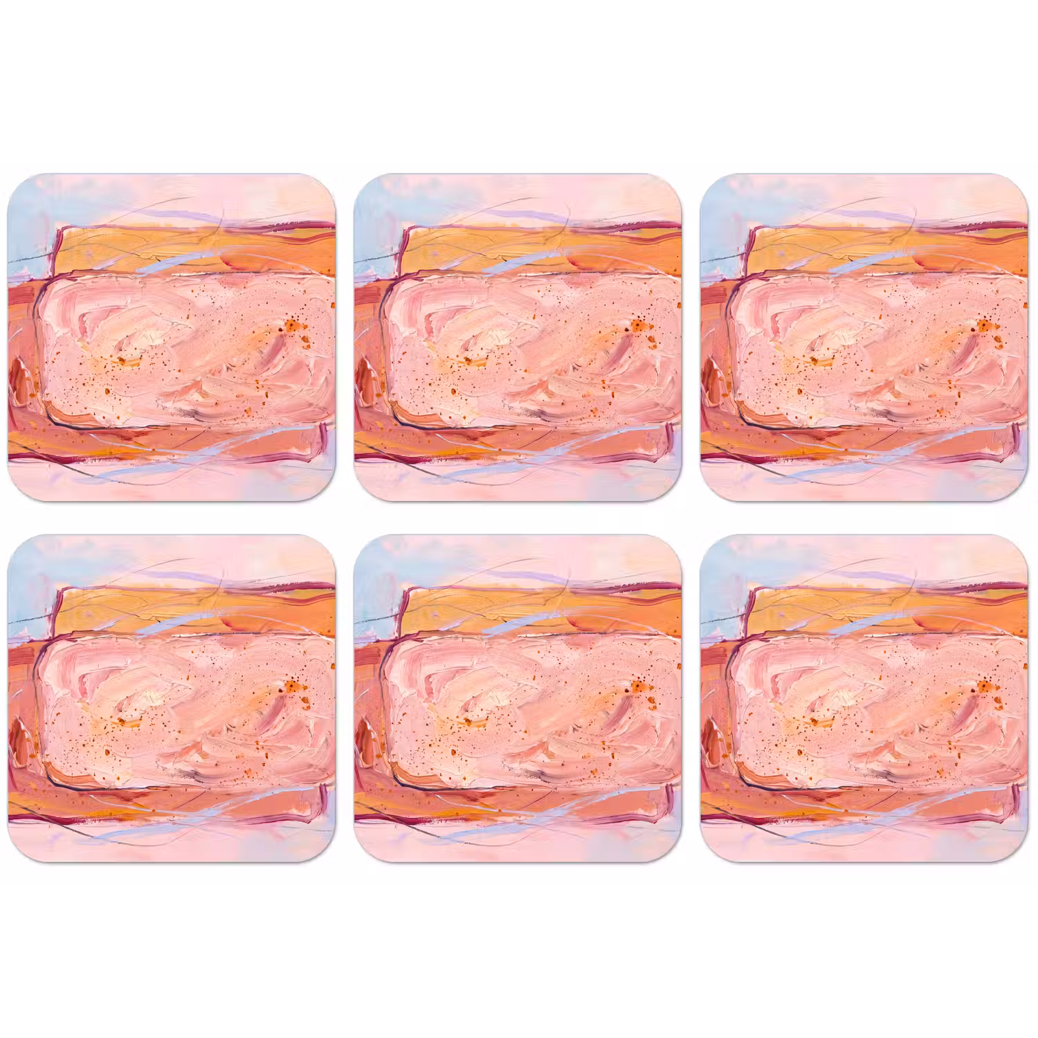 Abstract - Vormen - Modern - Roze onderzetter kurk middel -zkaufland3dotto