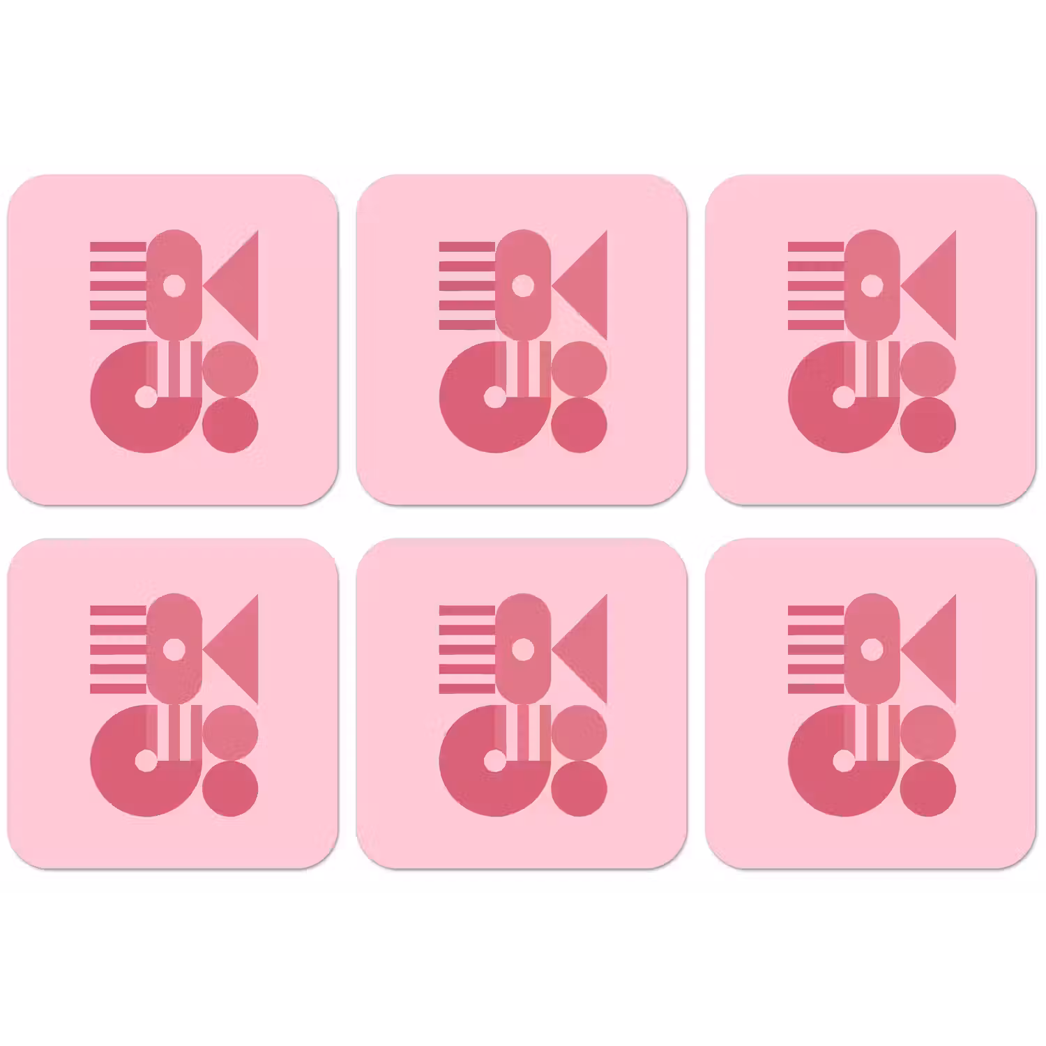 Abstract - Geometrisch - Vormen - Roze onderzetter kurk middel -zkaufland3dotto