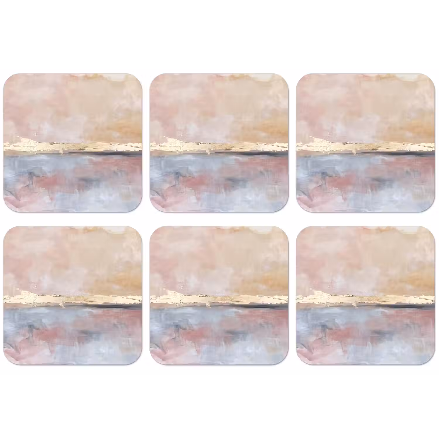 Abstract - Horizontaal - Kunst - Roze - Goud onderzetter kurk middel -zkaufland3dotto