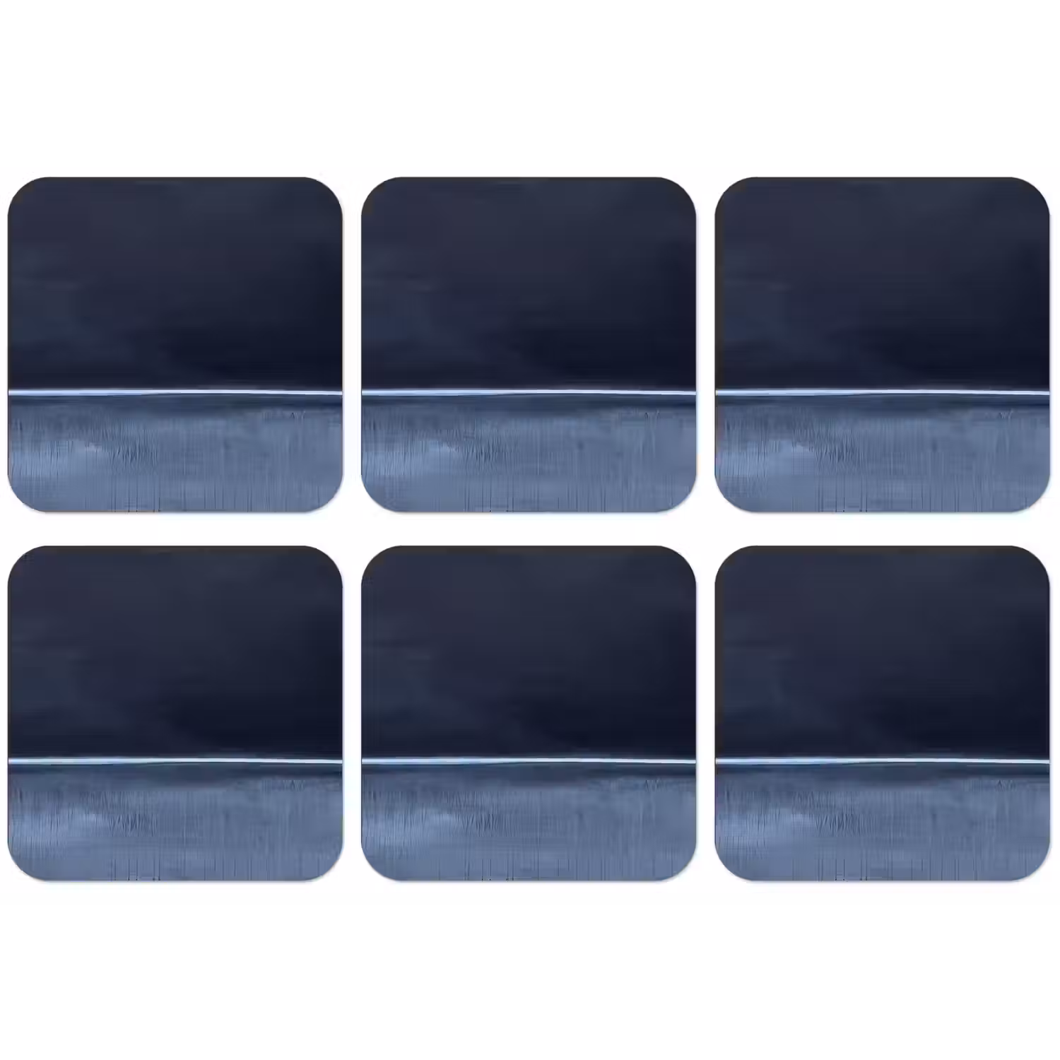 Abstract - Horizontale lijn - Minimalistisch - Donkerblauw - Kunst onderzetter kurk middel -zkaufland3dotto