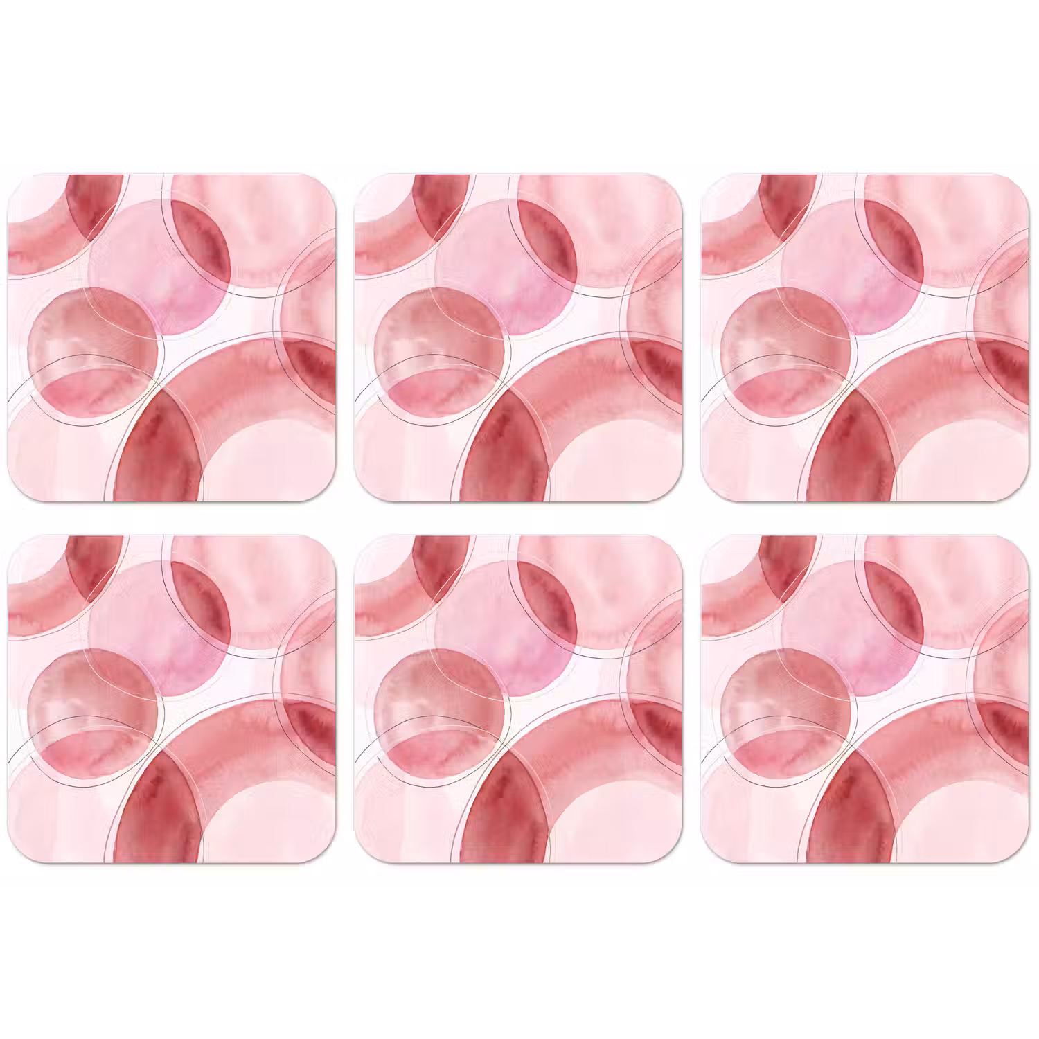Abstract - Cirkels - Modern - Roze - Kunst onderzetter kurk middel -zkaufland3dotto