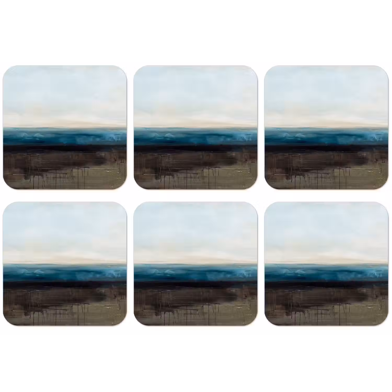 Abstract - Landschap - Horizon - Blauw - Modern onderzetter kurk middel -zkaufland3dotto