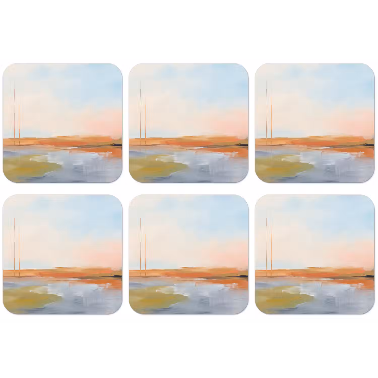 Abstract - Landschap - Horizon - Modern - Kleurrijk onderzetter kurk middel -zkaufland3dotto