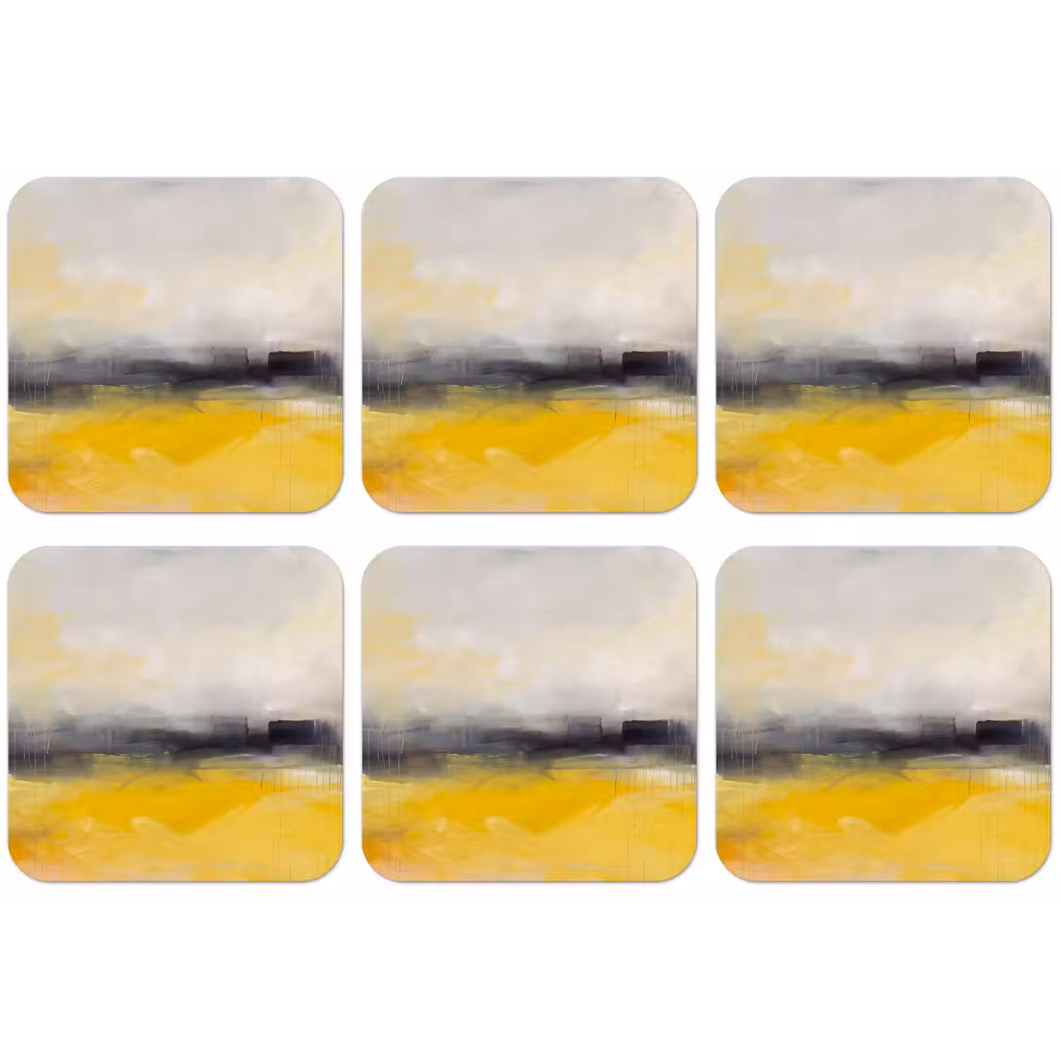 Abstract - Landschap - Modern - Geel onderzetter kurk middel -zkaufland3dotto