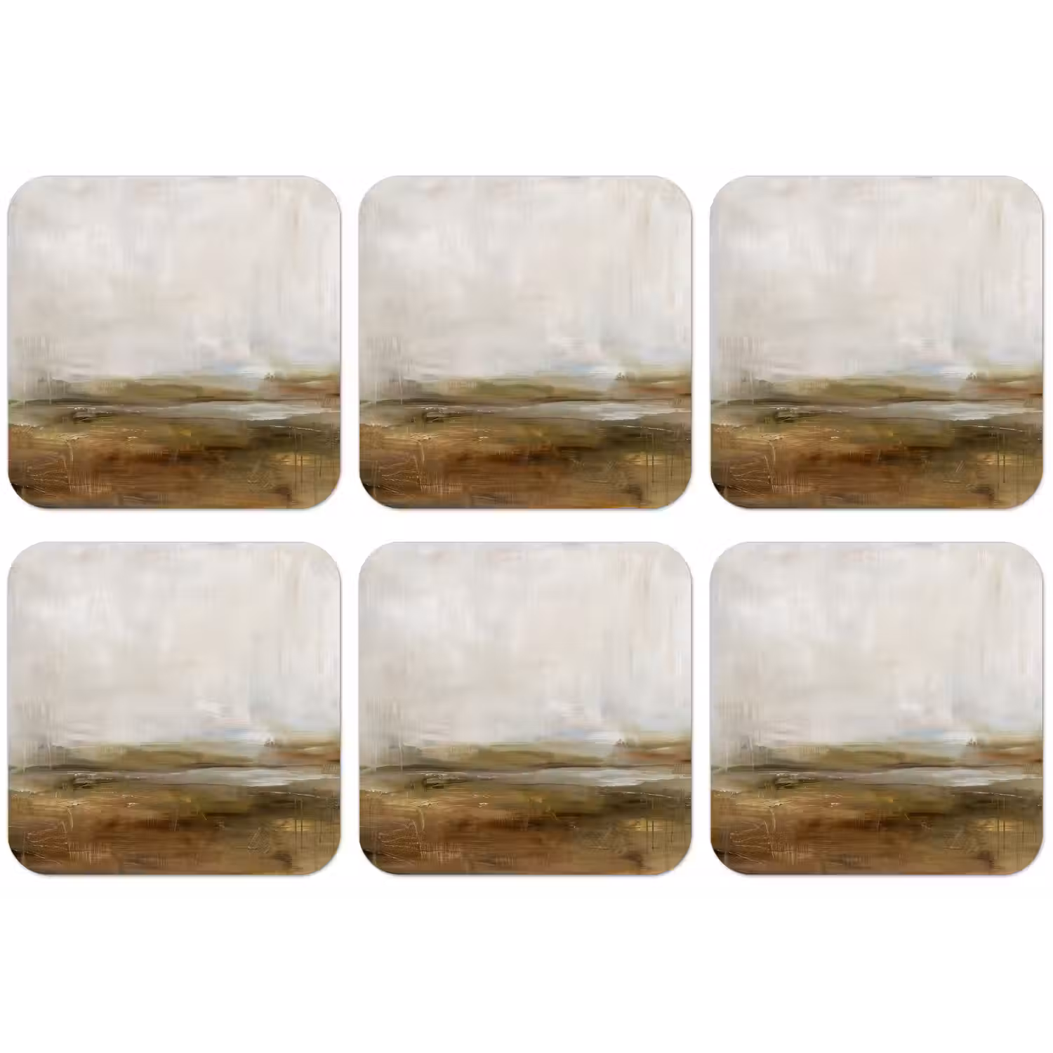 Abstract - Landschap - Natuur - Beige - Bruin onderzetter kurk middel -zkaufland3dotto