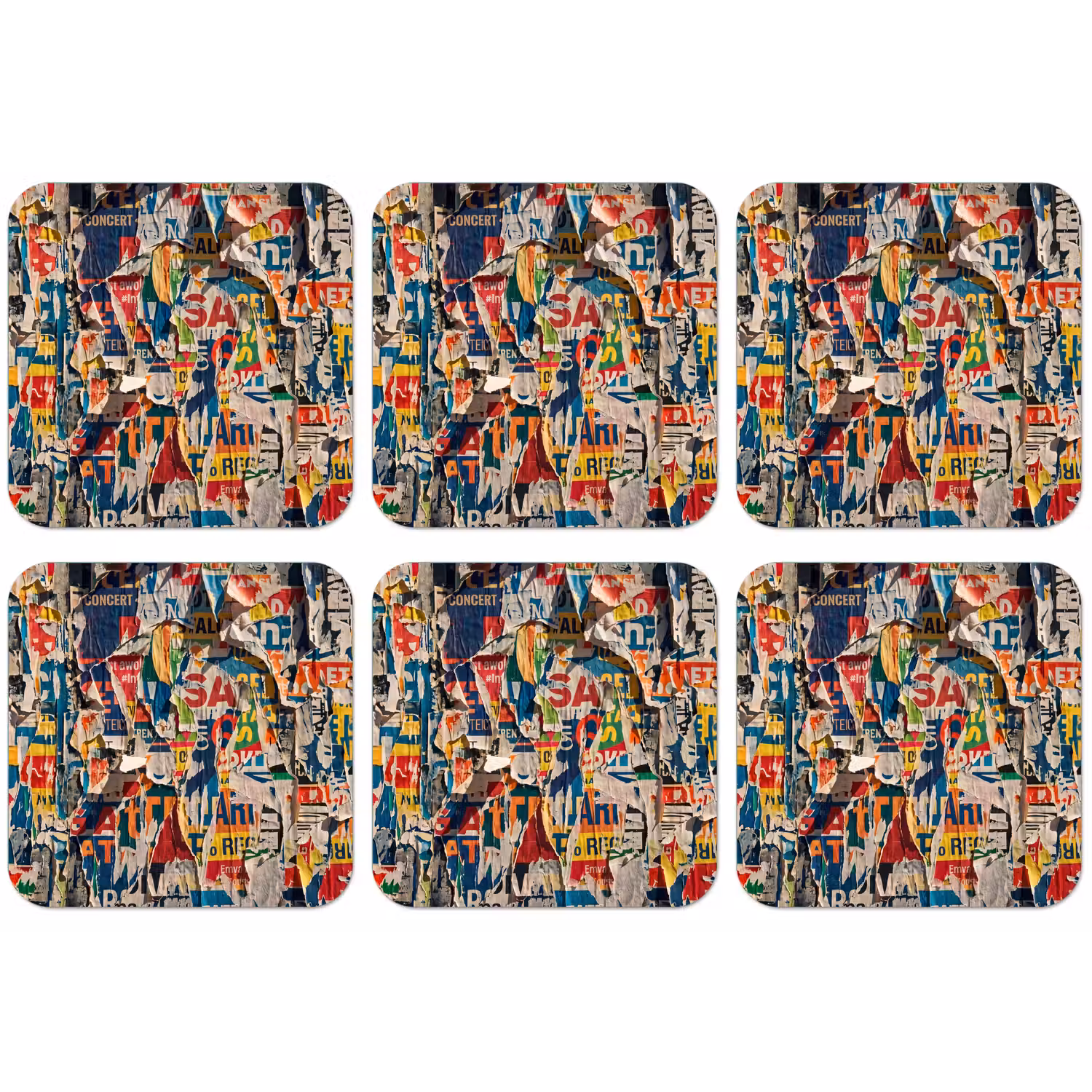 Abstract - Gelaagd papier - Urban - Modern - Kleurrijk onderzetter kurk middel -zkaufland3dotto