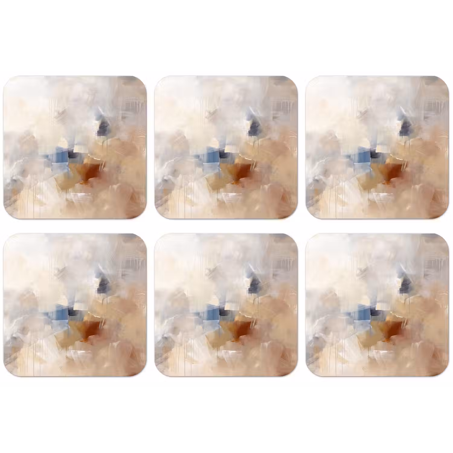 Abstract - Borstelstreken - Modern - Beige - Kunst onderzetter kurk middel -zkaufland3dotto