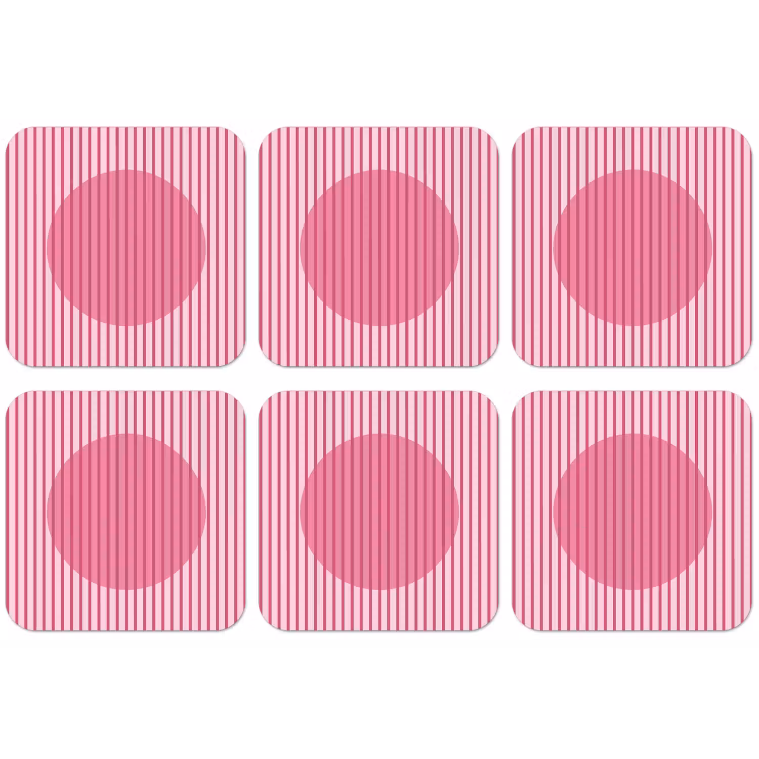 Abstract - Strepen - Ovaal - Roze - Modern onderzetter kurk middel -zkaufland3dotto