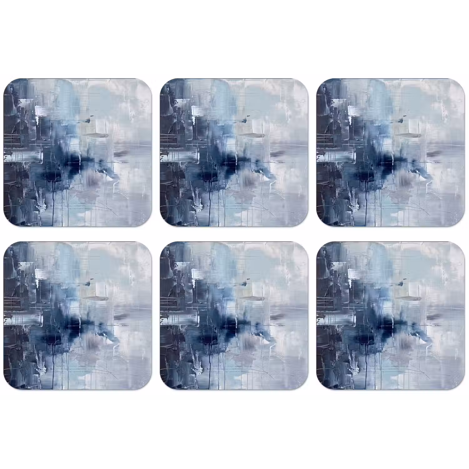 Abstract - Textuur - Kunst - Modern - Blauw onderzetter kurk middel -zkaufland3dotto
