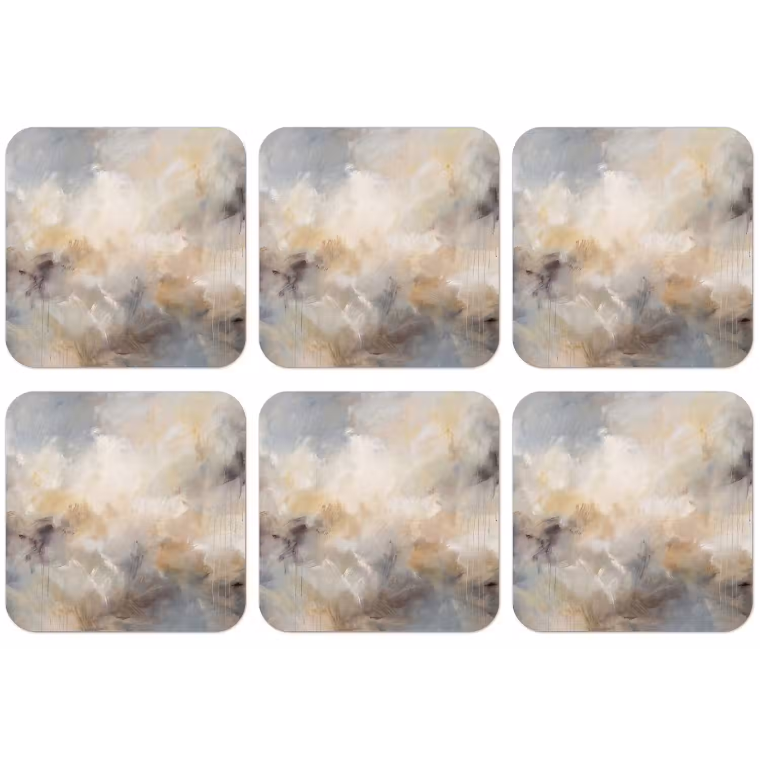 Abstract - Wolken - Sfeervol - Beige - Grijs onderzetter kurk middel -zkaufland3dotto