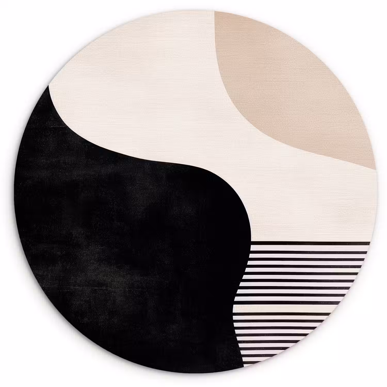 Abstract - Japandi - Beige - Modern Wandcirkel plexiglas klein -3d