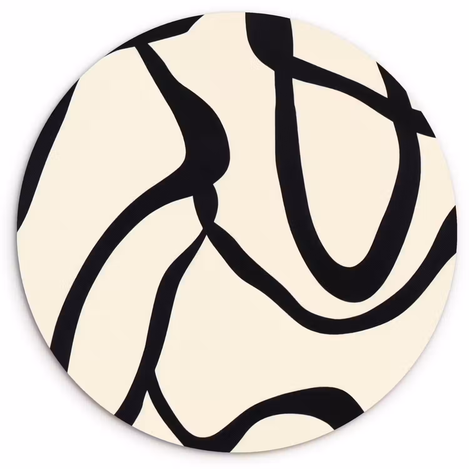 Abstract - Lijnen - Modern - Beige Wandcirkel plexiglas klein -3d