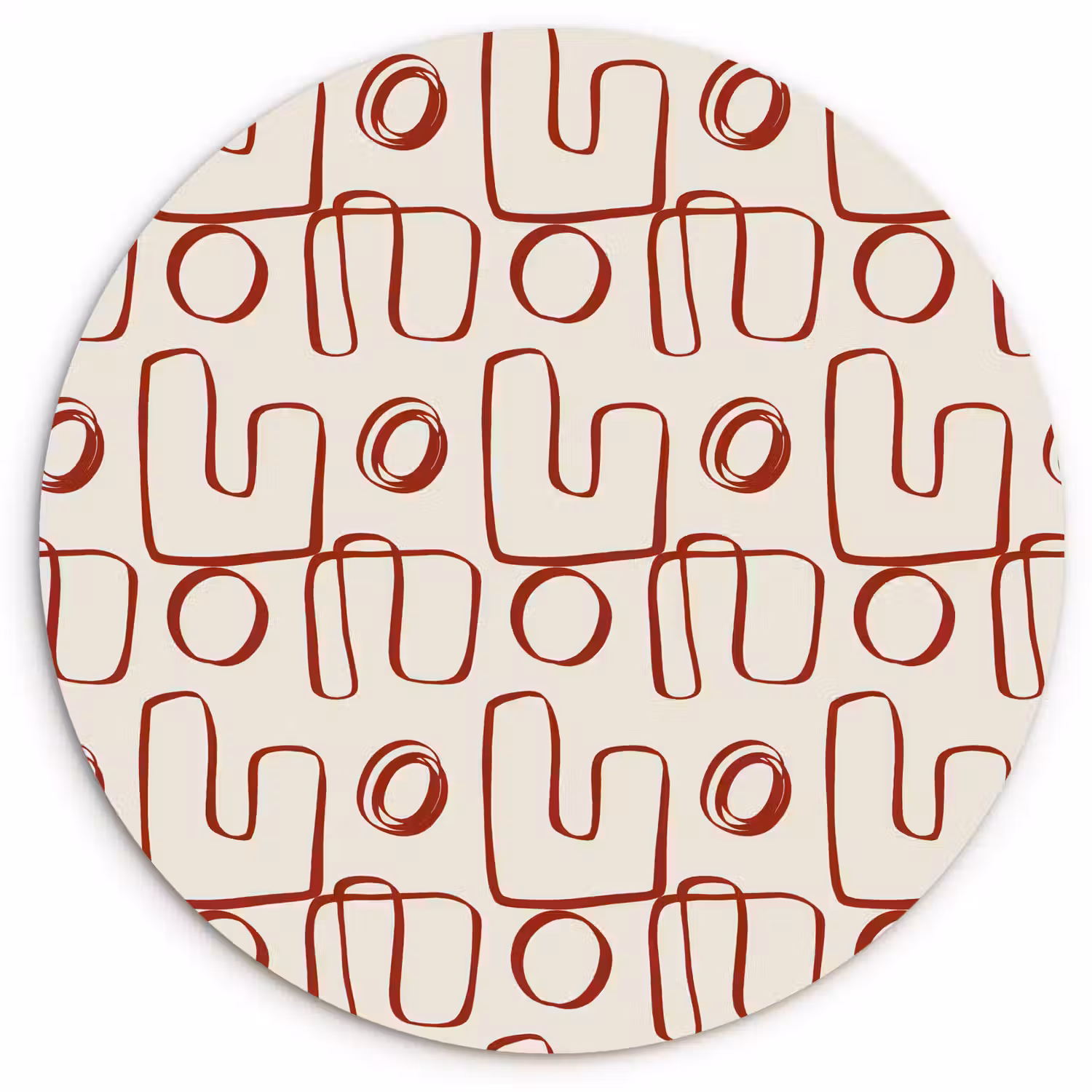 Abstract - Patroon - Beige - Rood Wandcirkel plexiglas klein 852 -3d
