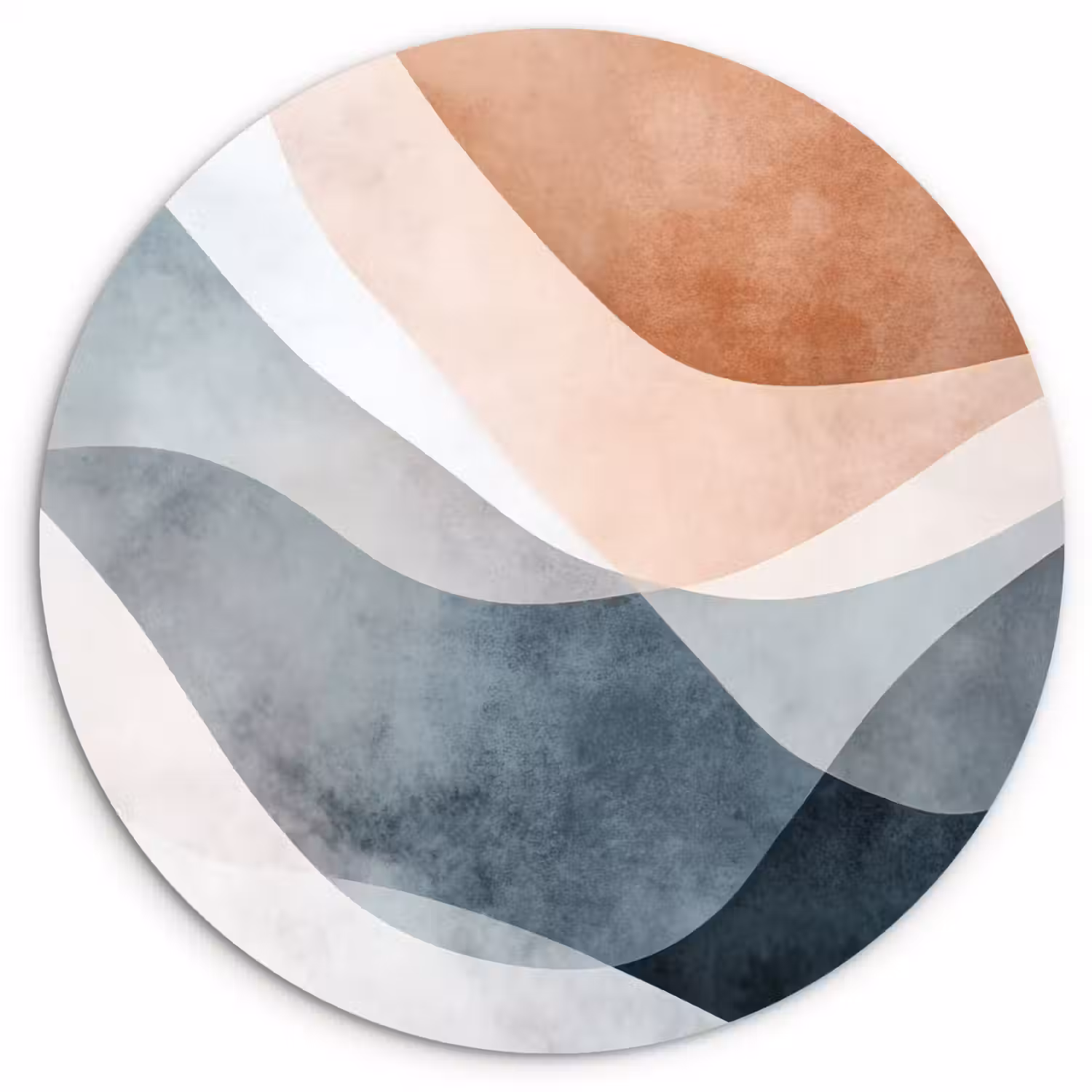 Abstract - Golven - Blauw Wandcirkel plexiglas klein -3d
