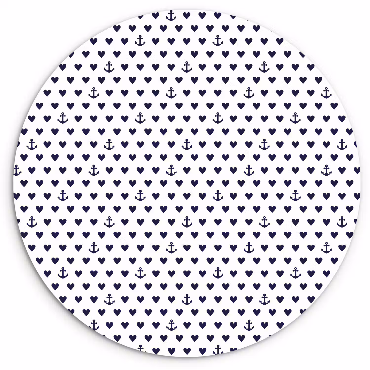 Anker - Hart - Blauw - Wit Wandcirkel plexiglas klein 852 -3d