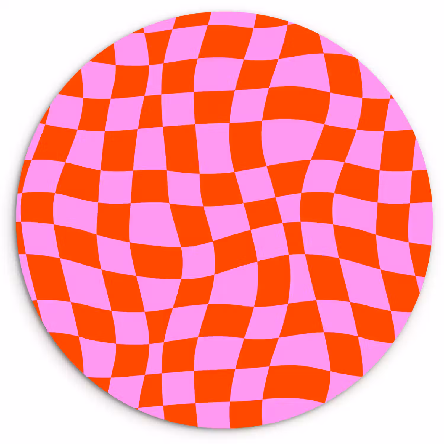 Blokken - Roze - Rood - Patroon Wandcirkel plexiglas klein 852 -3d
