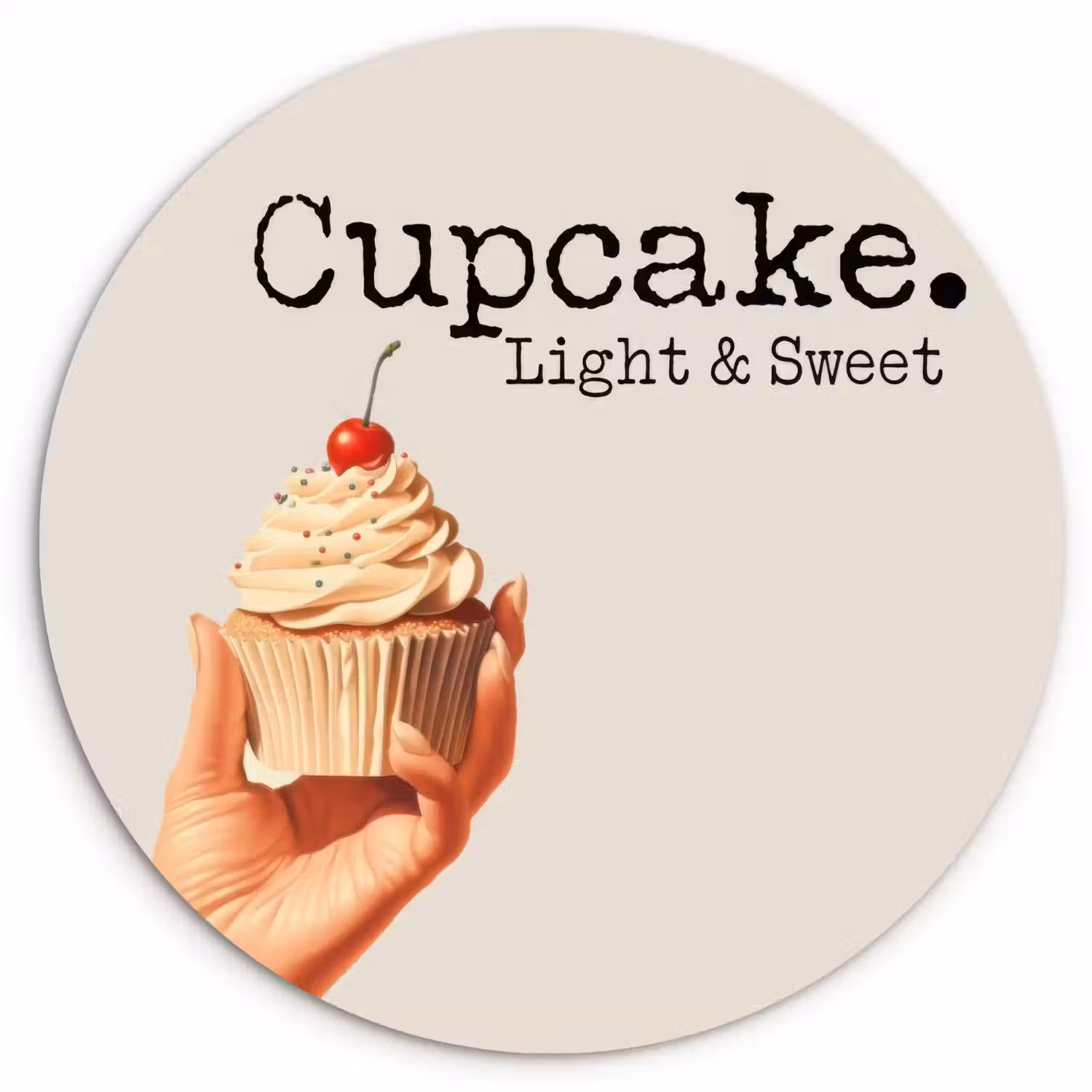 Cupcake - Zoet - Kers Wandcirkel plexiglas klein -3d