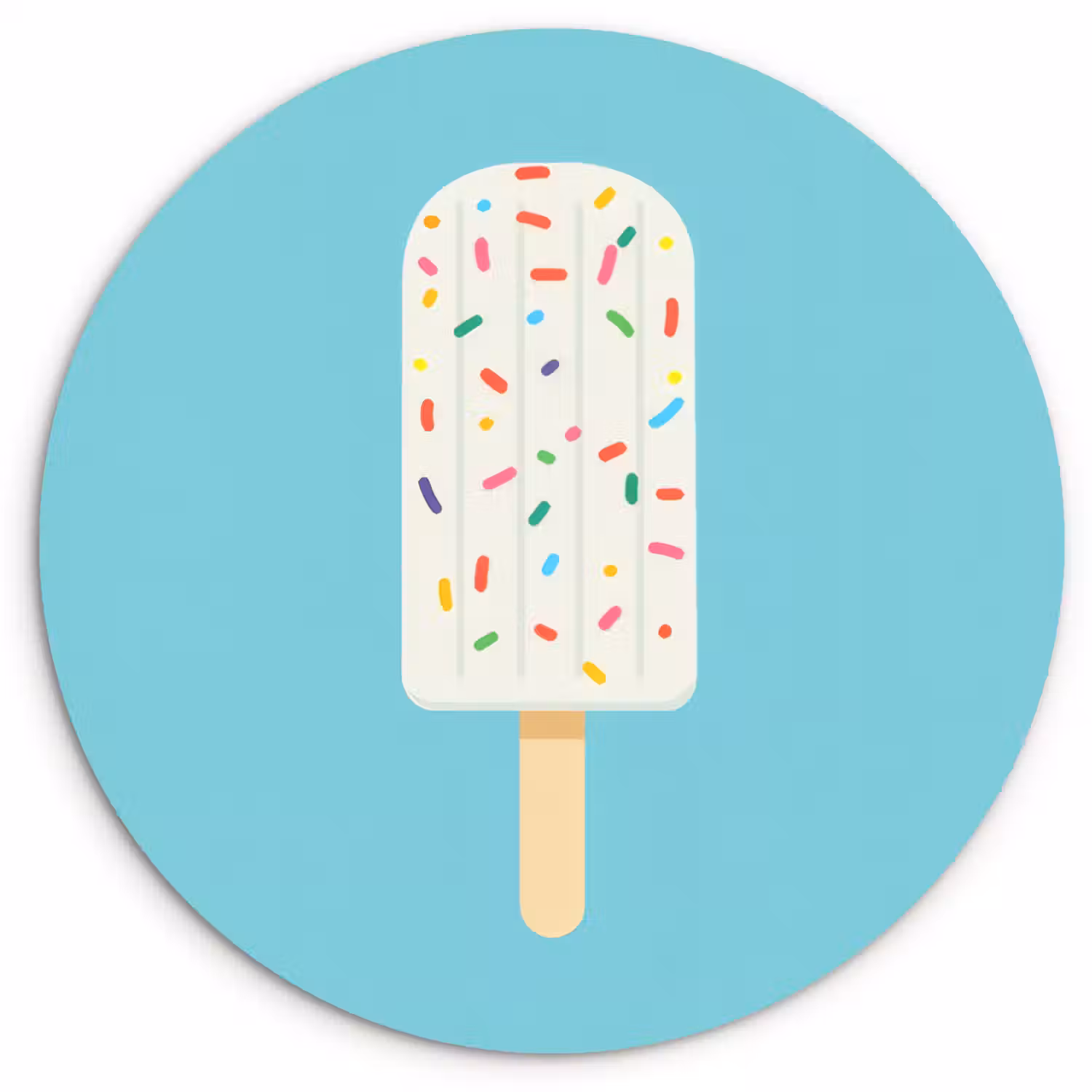 Ijsje - Stokje - Sprinkles - Lichtblauw Wandcirkel plexiglas klein -3d