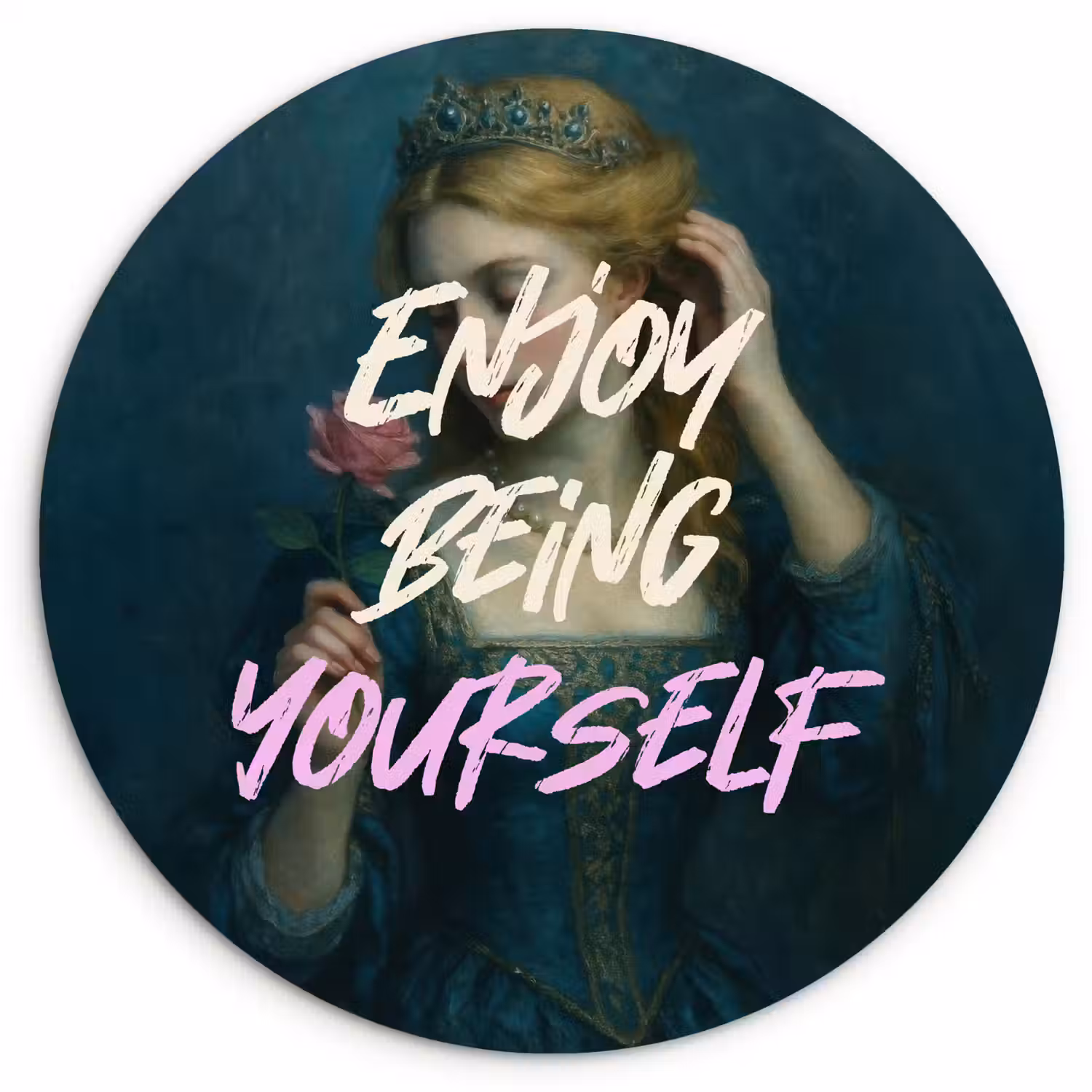 Vrouw - Roos - Quote Wandcirkel plexiglas klein -3d
