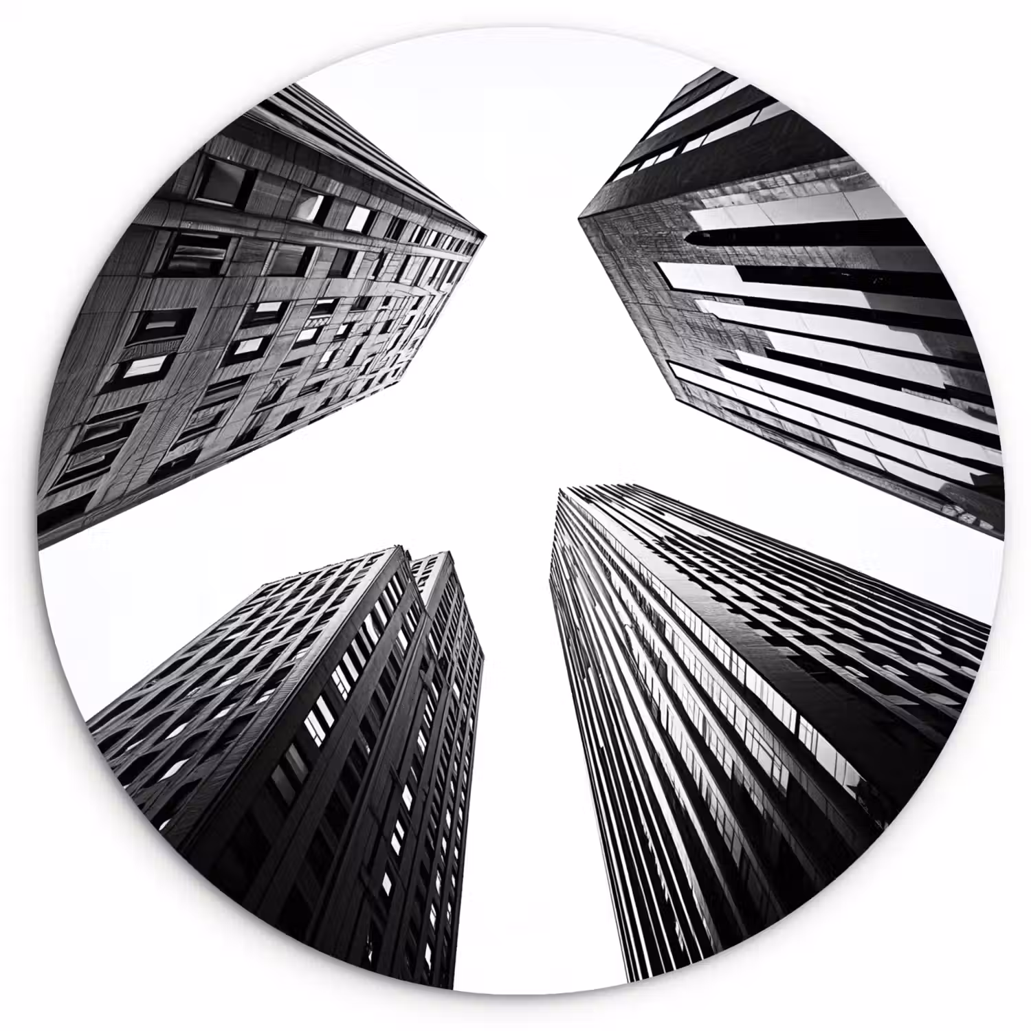 Gebouwen - Lucht - Zwart Wandcirkel plexiglas klein -3d