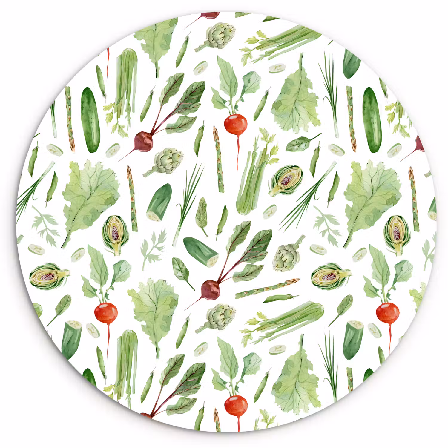 Groente - Mix - Groen - Rood Wandcirkel plexiglas klein 852 -3d