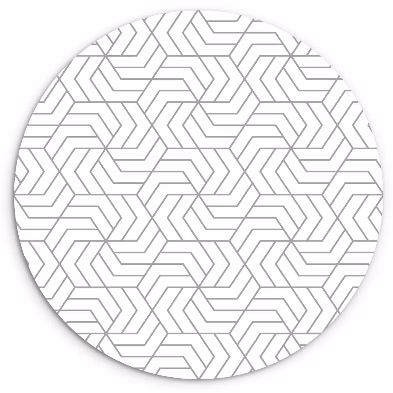 Geometrie - Lijn - Zwart - Wit - Patroon Wandcirkel plexiglas klein 852 -3d