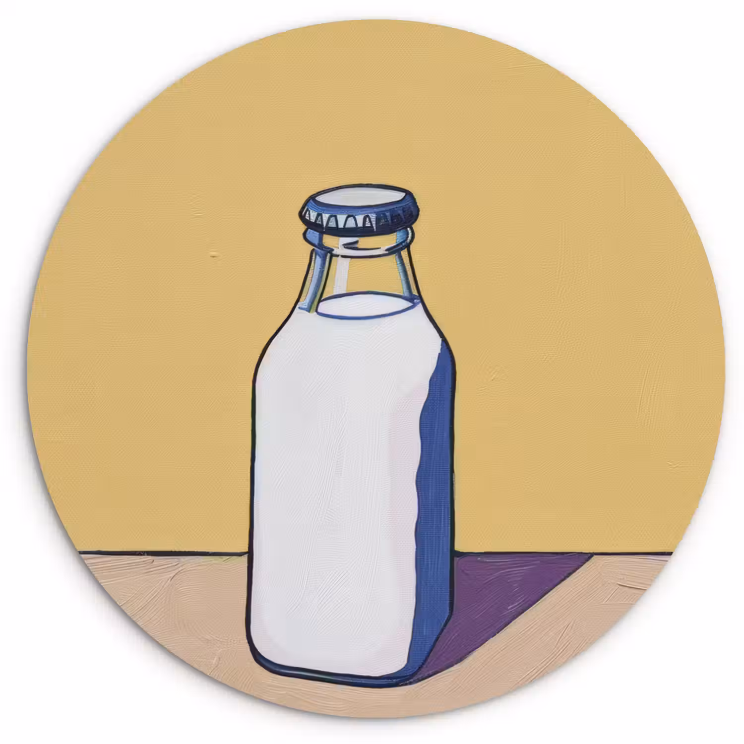 Glazen - Fles - Illustratie - Melk Wandcirkel plexiglas klein -3d