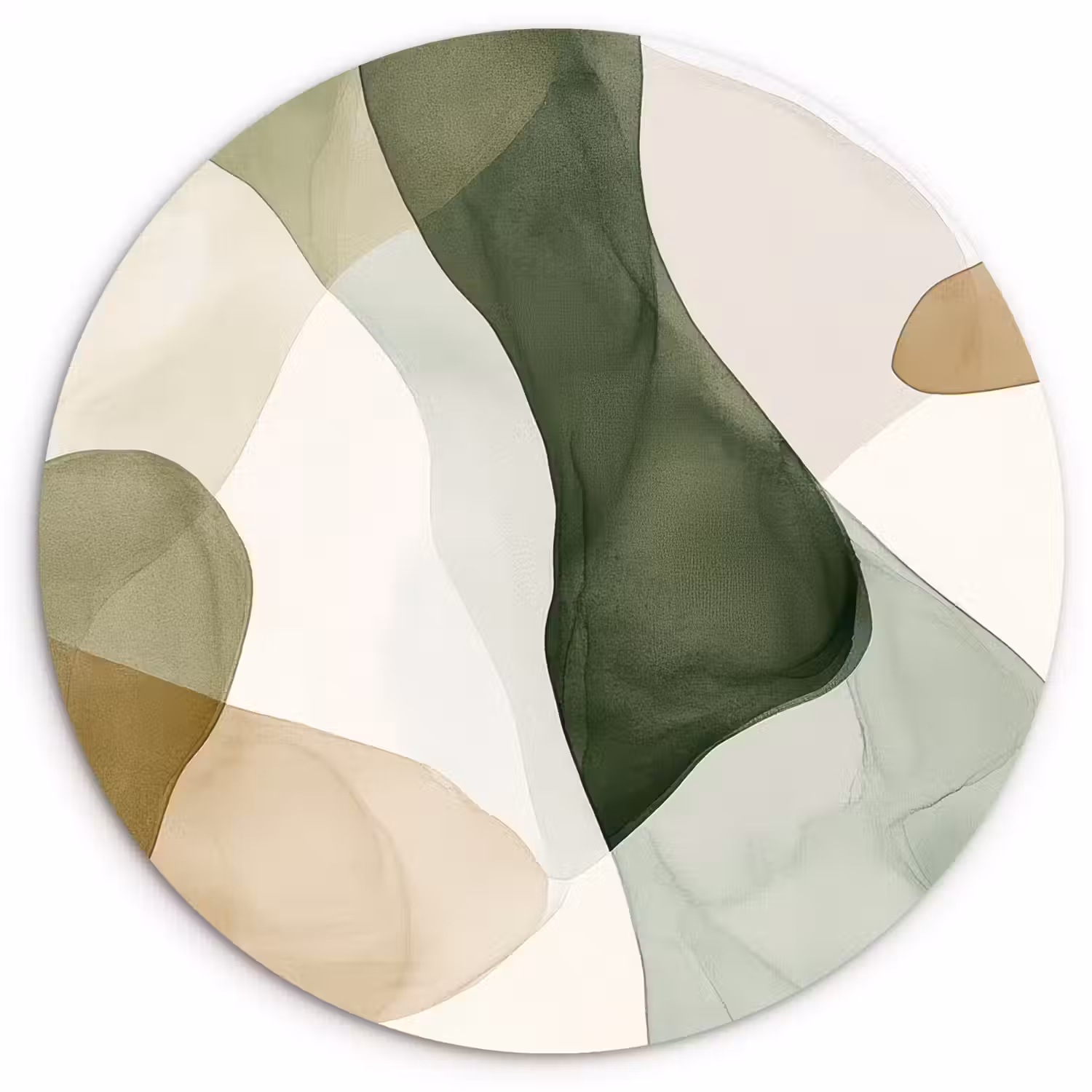 Japandi - Abstract - Groen Wandcirkel plexiglas klein -3d