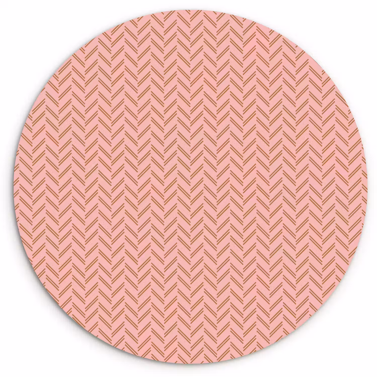 Plaid - Patroon - Visgraad - Roze Wandcirkel plexiglas klein 852 -3d