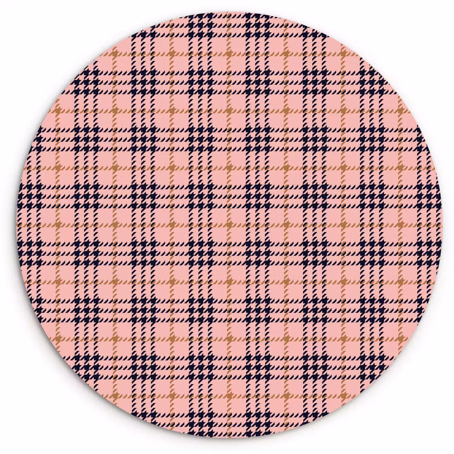 Plaid - Patroon - Schotse - Roze Wandcirkel plexiglas klein 852 -3d