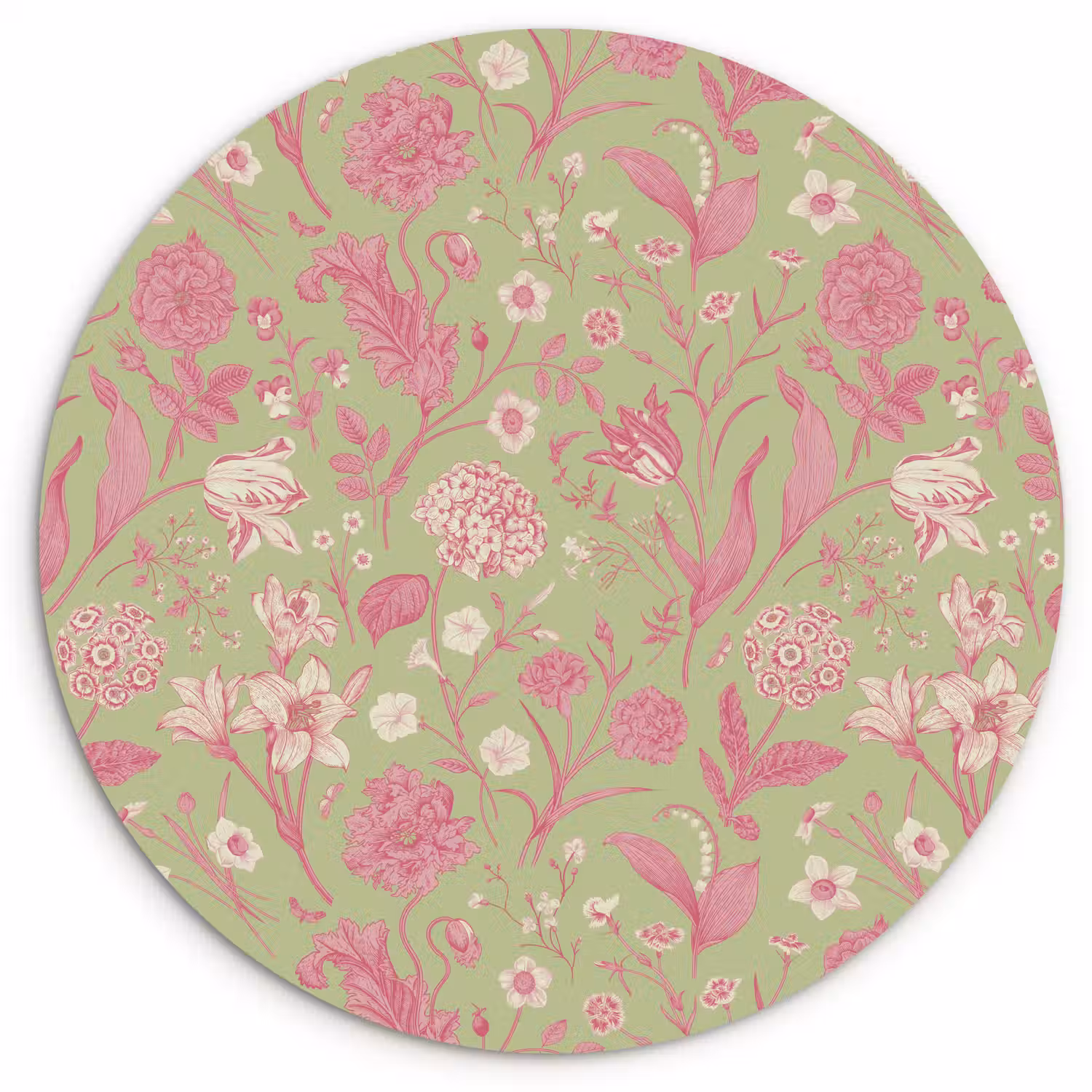 Classic - Pink - Mint Wandcirkel plexiglas klein 852 -3d
