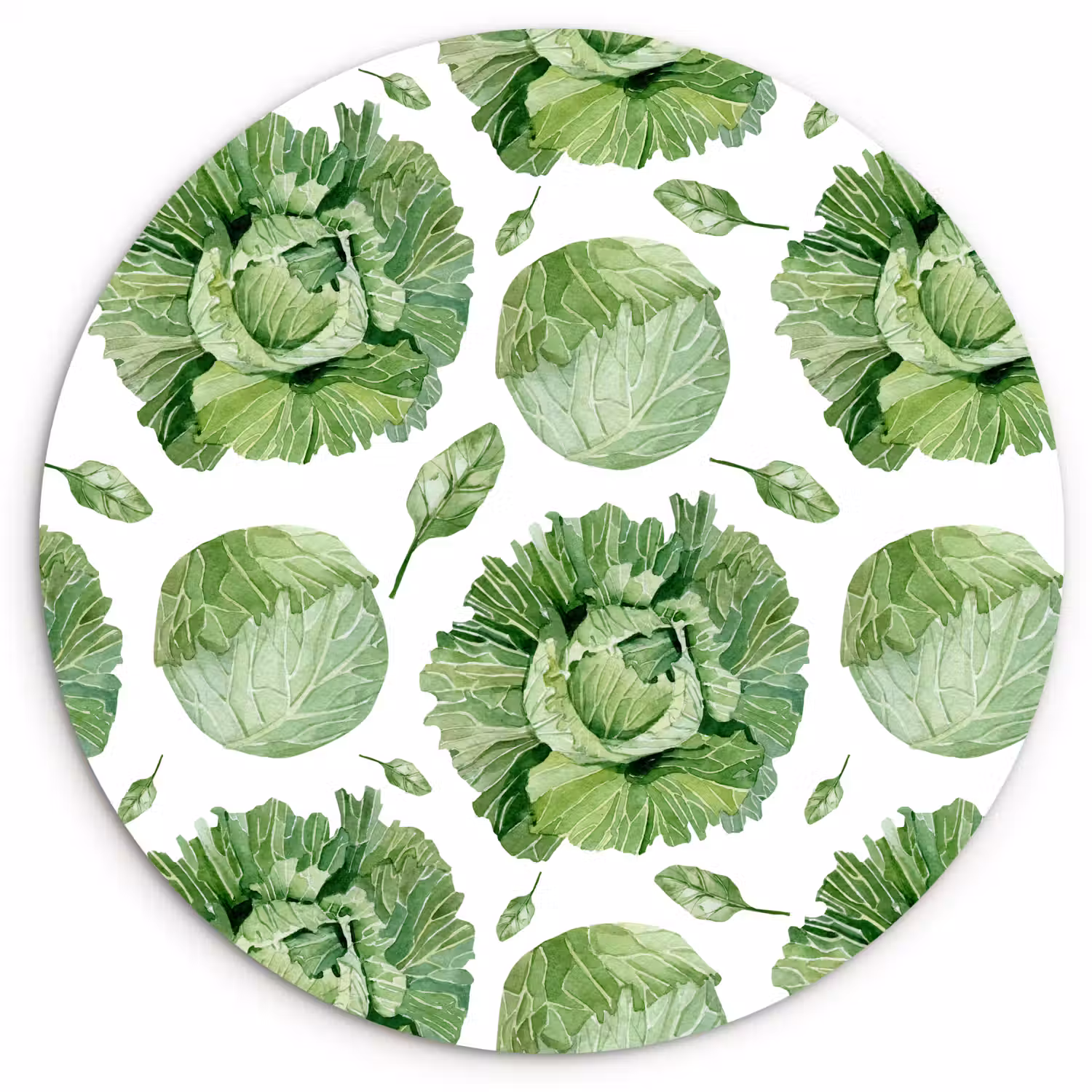 Kool - Bladgroen - Wit Wandcirkel plexiglas klein 852 -3d