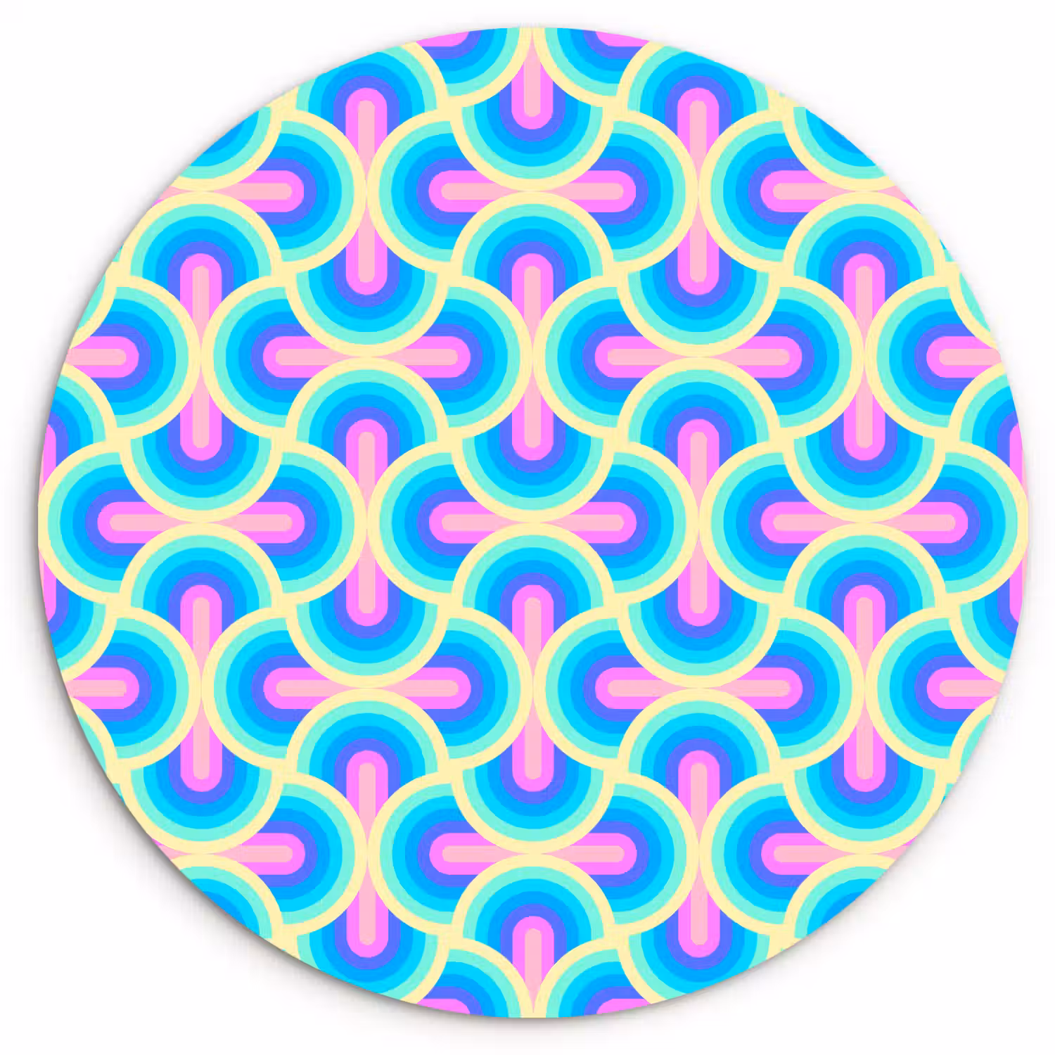Cirkels - Neon - Bogen Wandcirkel plexiglas klein 852 -3d