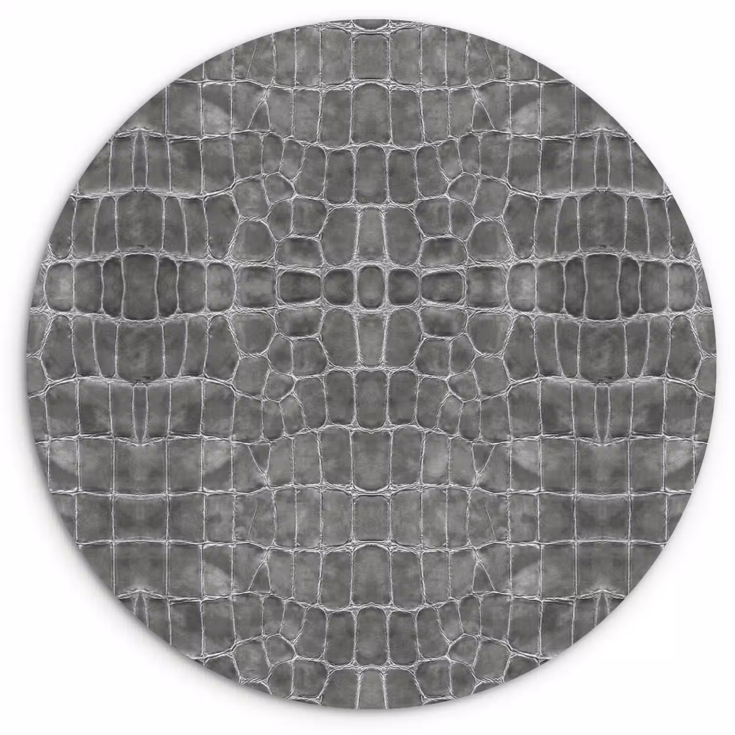 Krokodil - Leer - Grijs Wandcirkel plexiglas klein 852 -3d