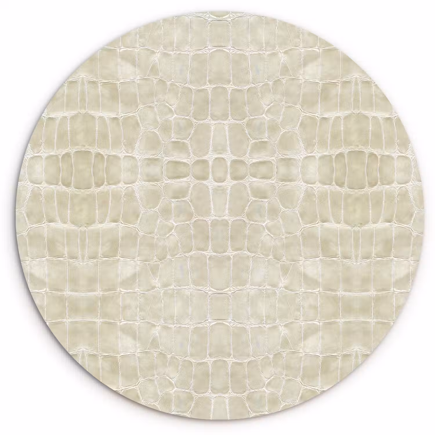 Krokodil - Leer - Zand - Beige Wandcirkel plexiglas klein 852 -3d