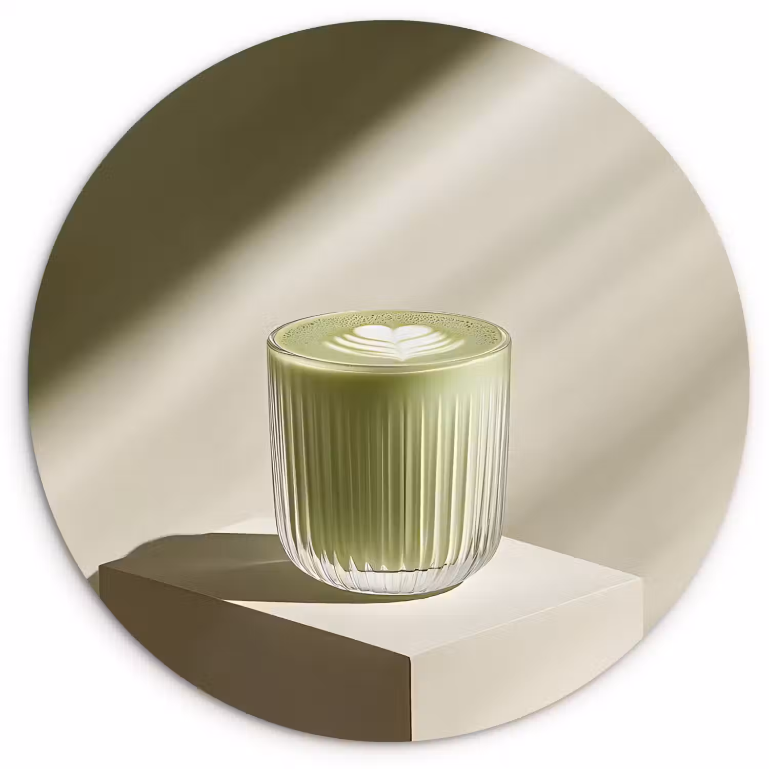 Matcha - Glas - Groen - Minimalistisch Wandcirkel plexiglas klein -3d