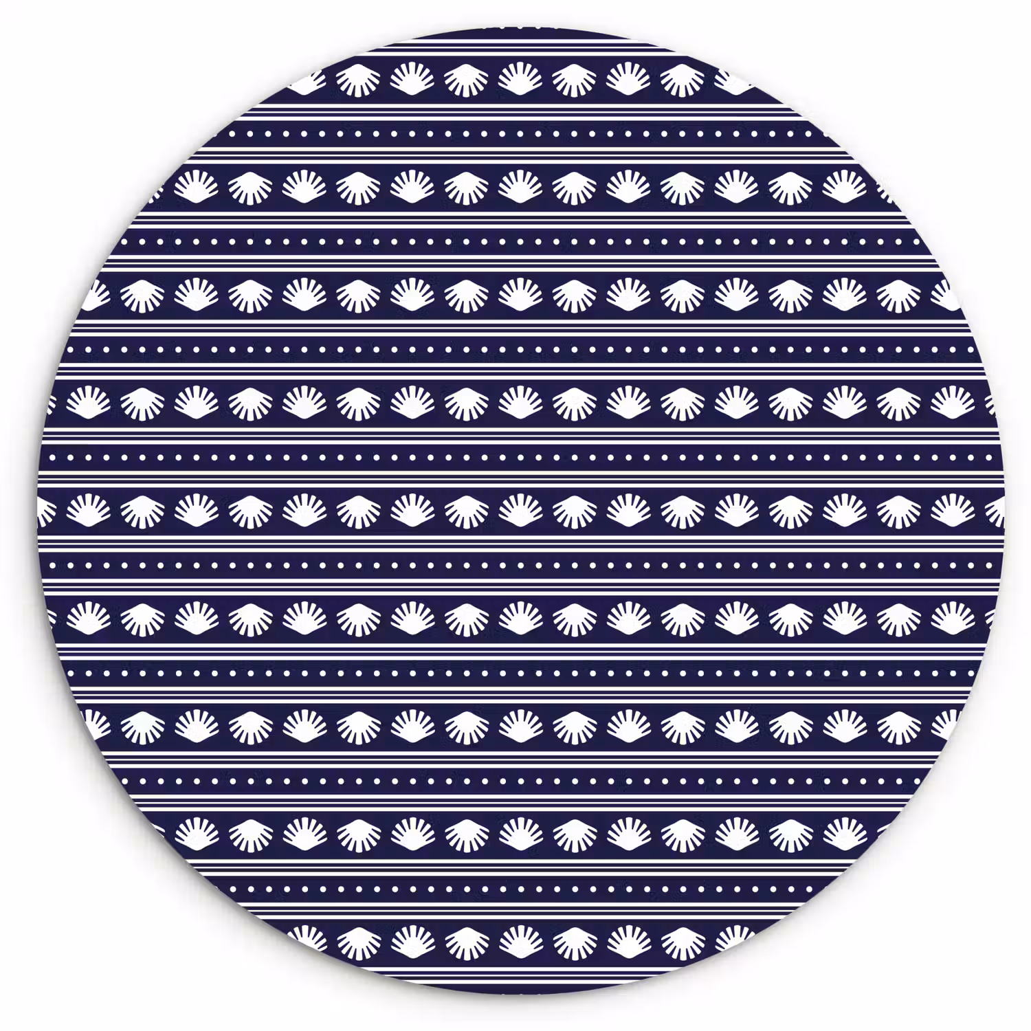 Schelp - Nautisch - Blauw - Wit Wandcirkel plexiglas klein 852 -3d