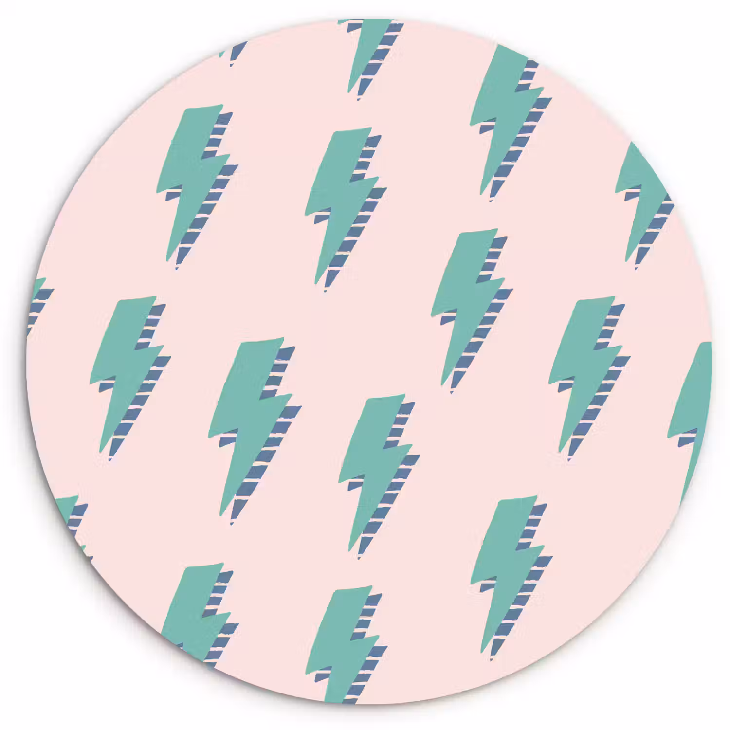 Patroon - Bliksem - Roze - Groen Wandcirkel plexiglas klein 852 -3d