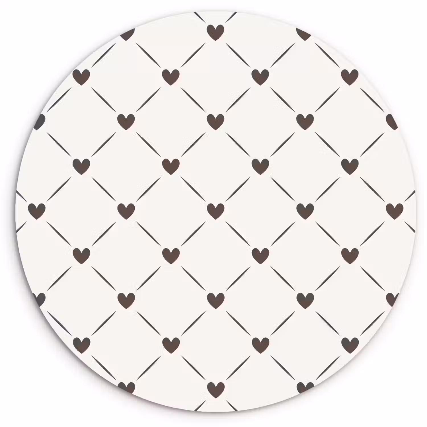 Patroon - Hartjes - Strepen - Ruiten Wandcirkel plexiglas klein 852 -3d