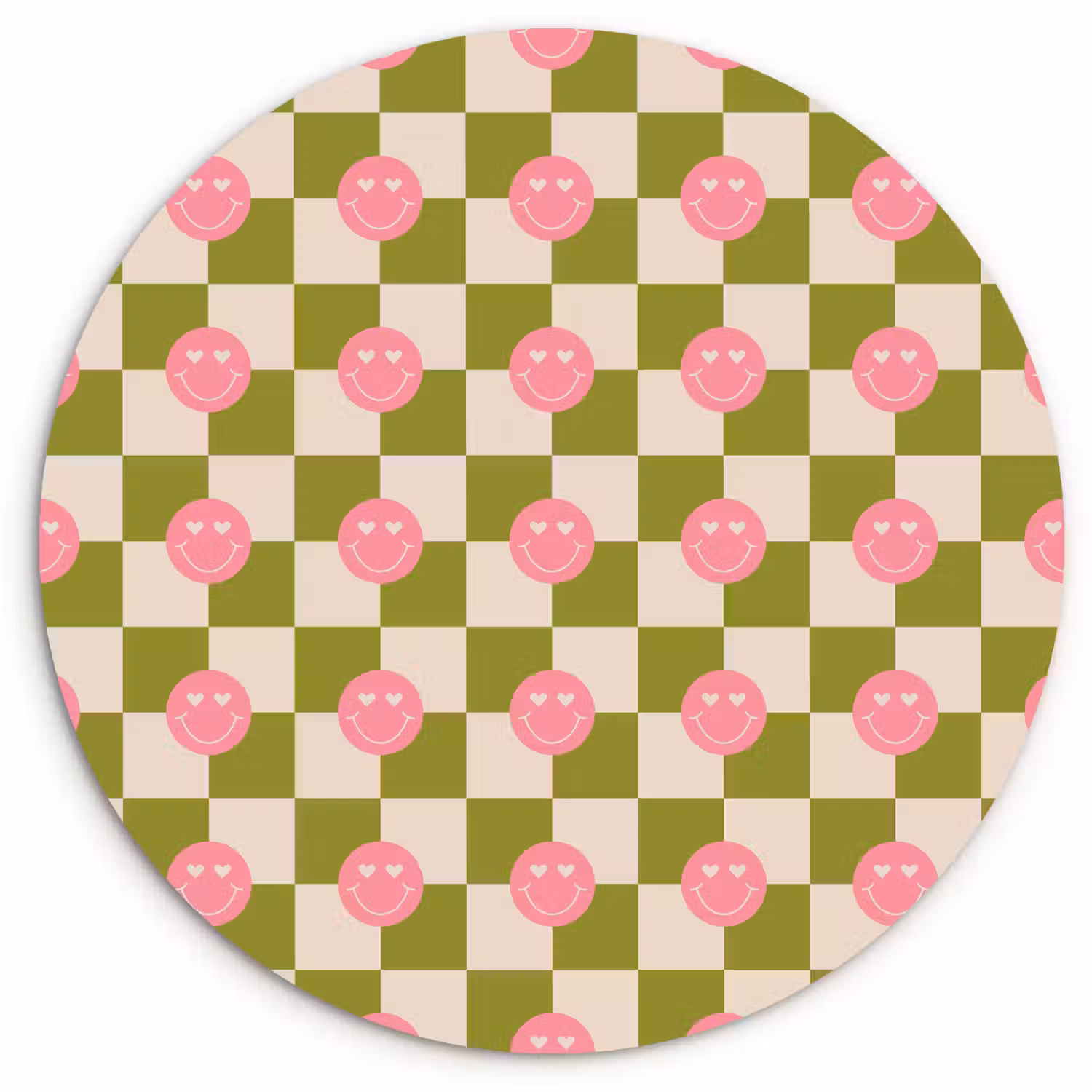 Patroon - Smileys - Blokken Wandcirkel plexiglas klein 852 -3d