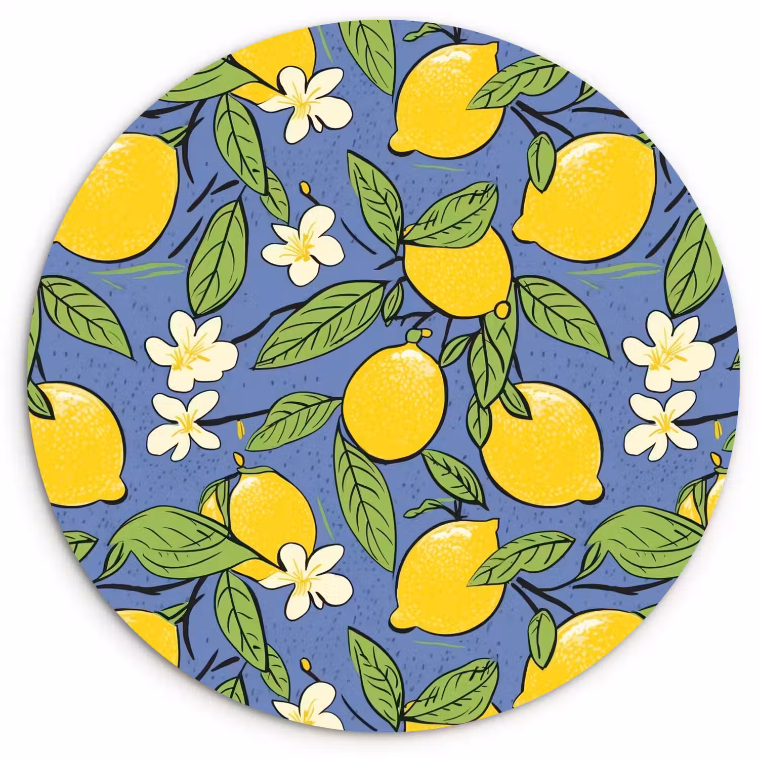Patroon - Citroen - Illustratie Wandcirkel plexiglas klein 852 -3d