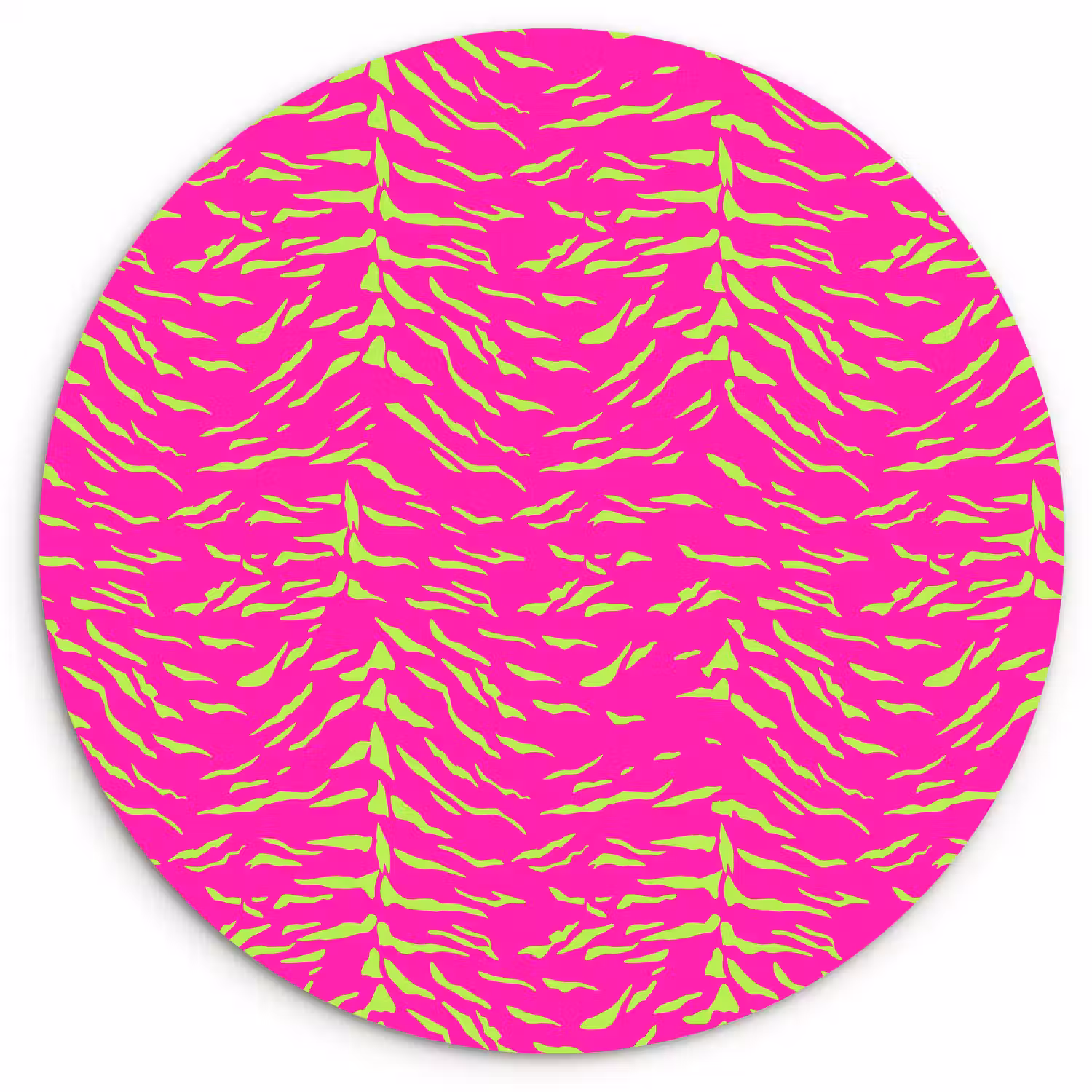 Neon - Groen - Roze - Tijger Wandcirkel plexiglas klein 852 -3d